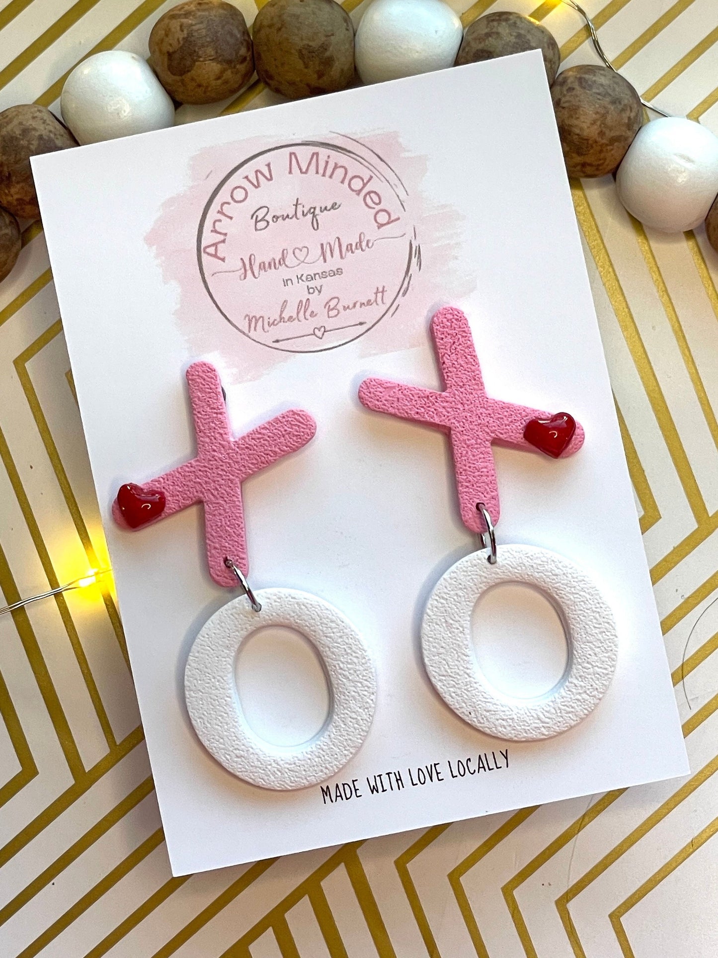 Handmade Love Day X's and O's Dangles