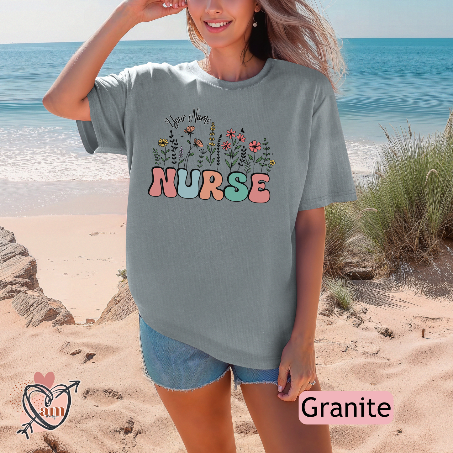 Custom Nurse Wildflower Shirt