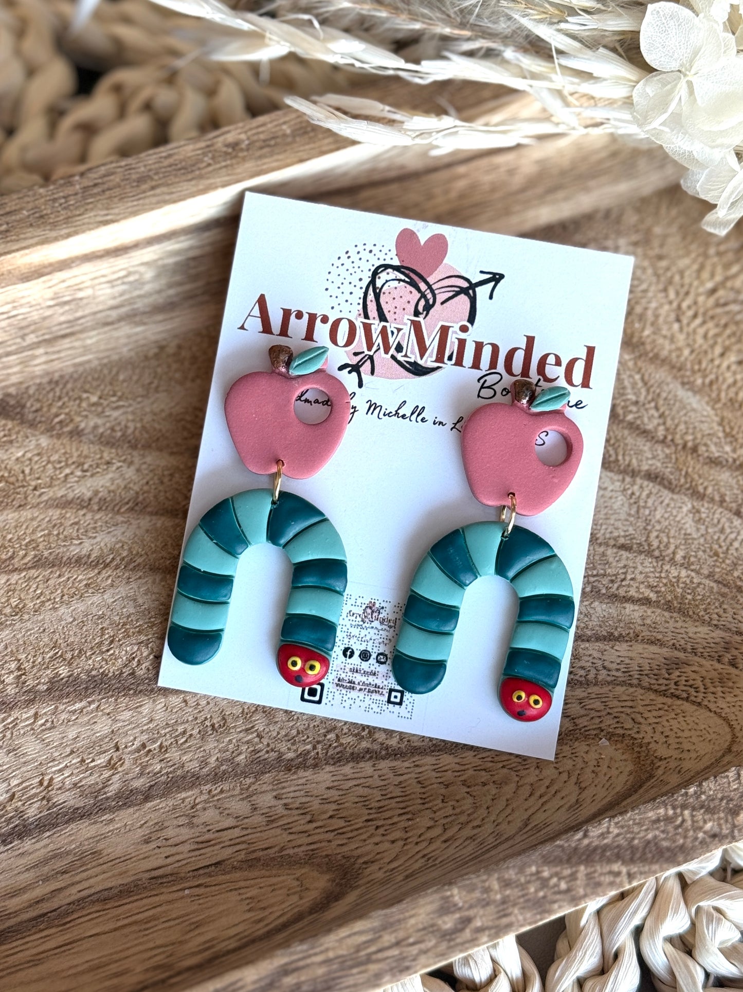 Handmade Hungry Caterpillar Earrings