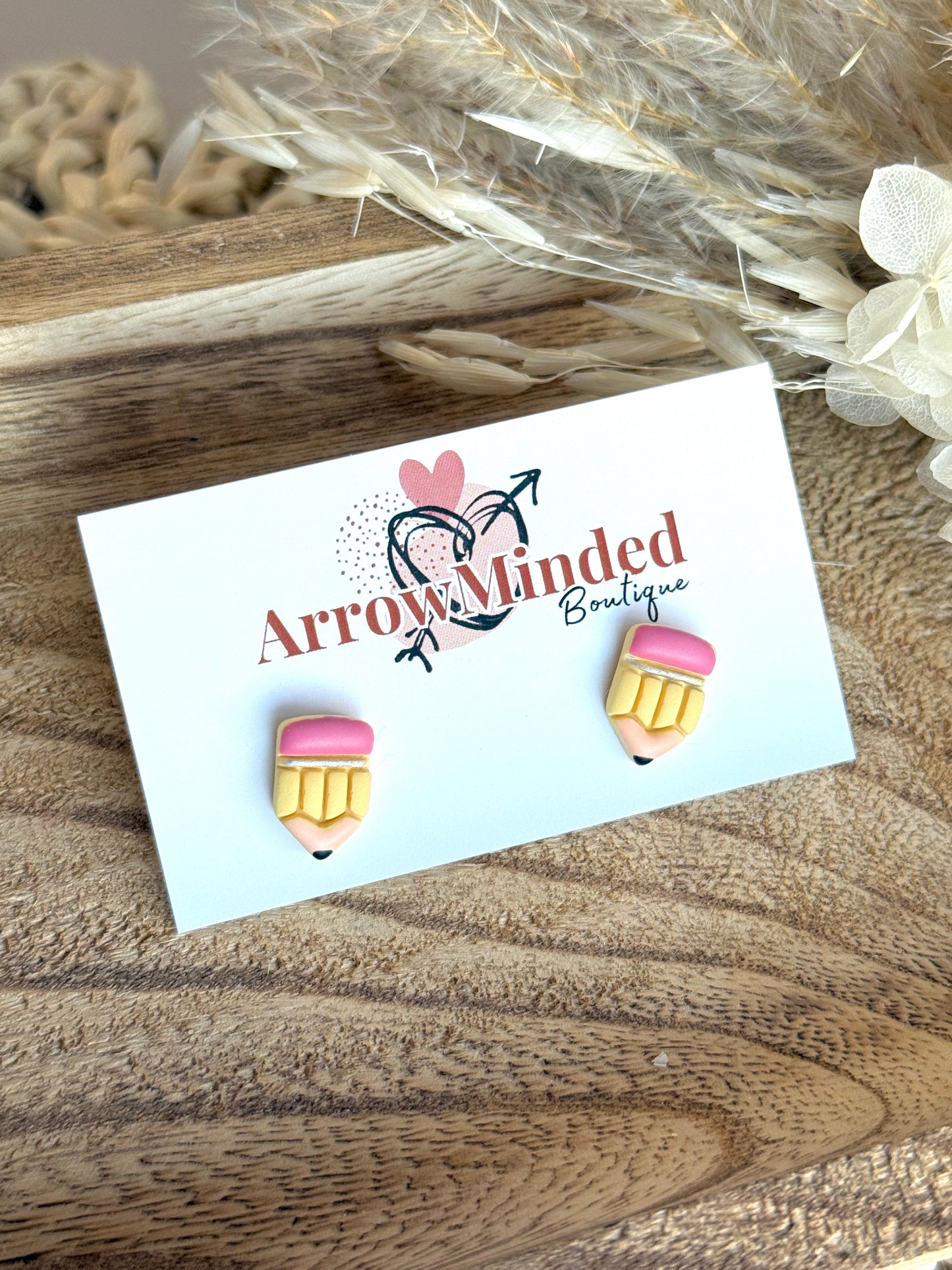 Handmade Pencil Stud Earrings