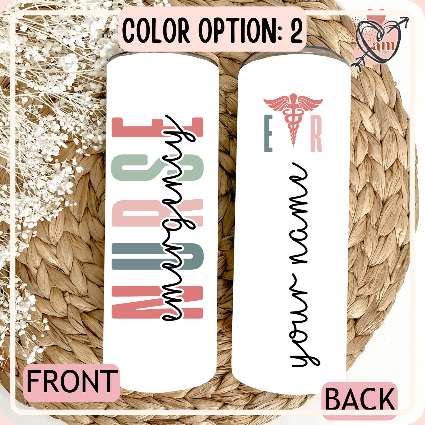 Custom Emergency Nurse Personalized Drink Tumbler