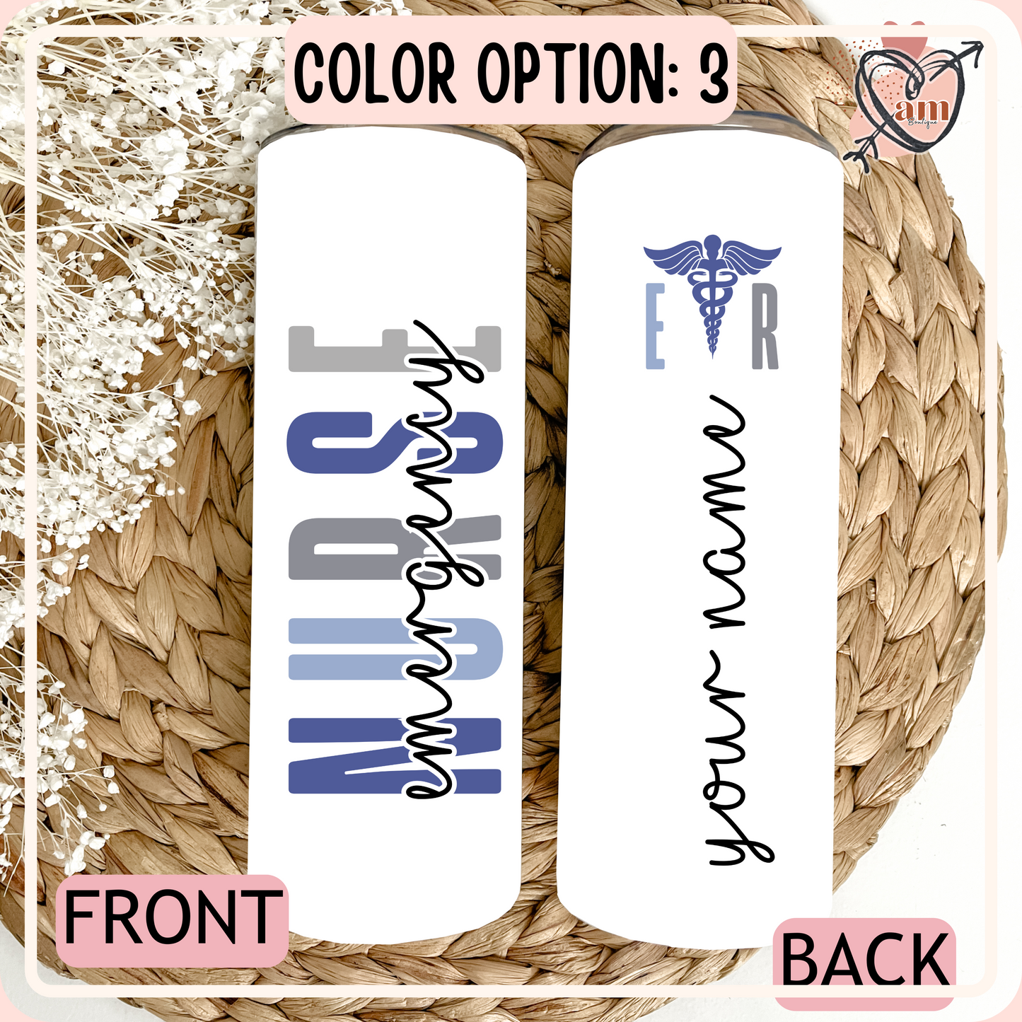 Custom Emergency Nurse Personalized Drink Tumbler