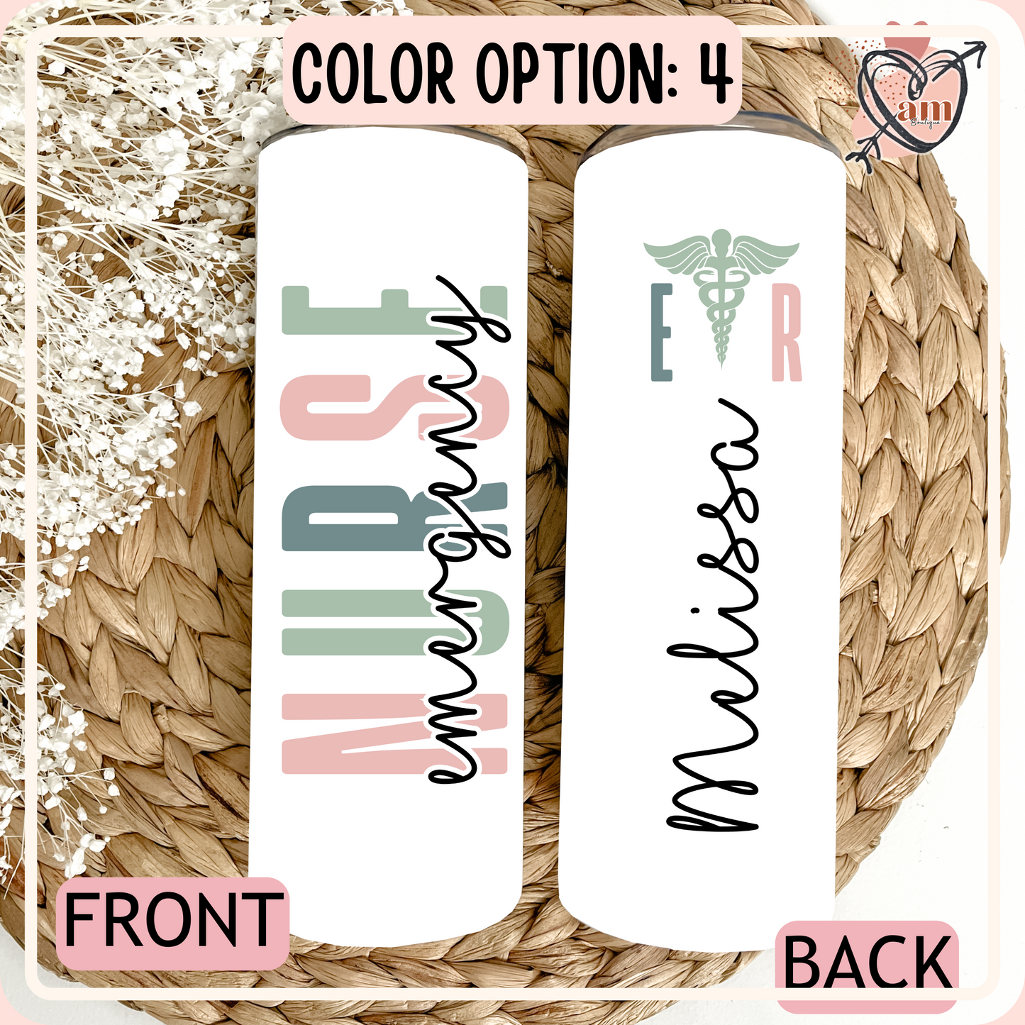 Custom Emergency Nurse Personalized Drink Tumbler