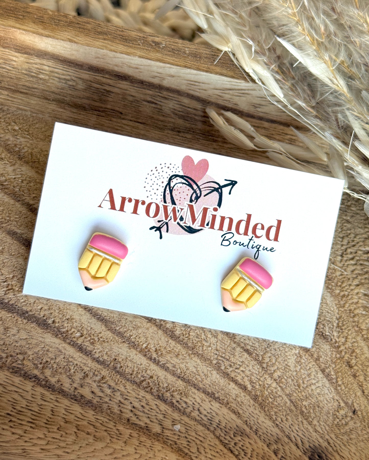 Handmade Pencil Stud Earrings