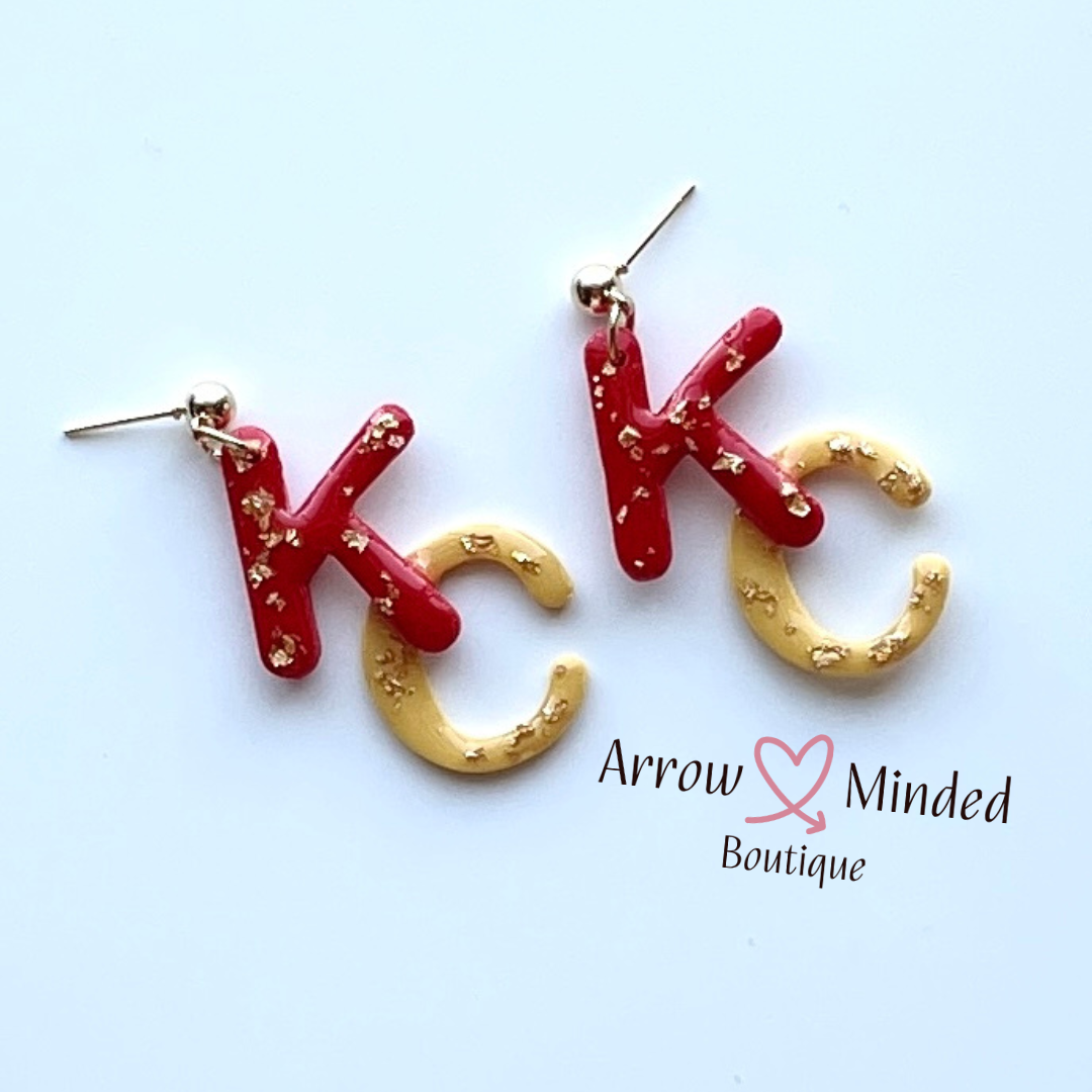 Handmade KC, Kansas City Football Earrings