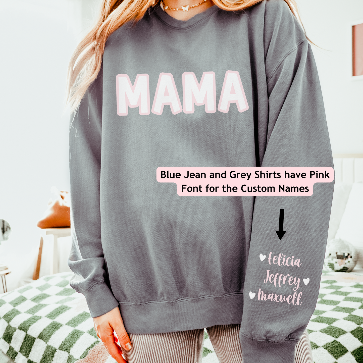 Custom Sleeve Mama Sweatshirt