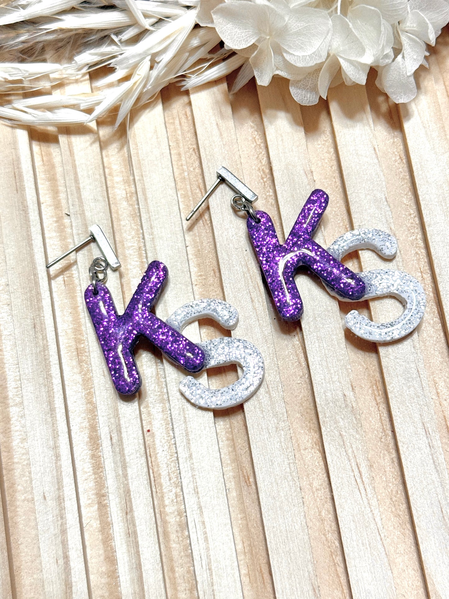 Handmade KS, Kansas State University Earrings, K-State