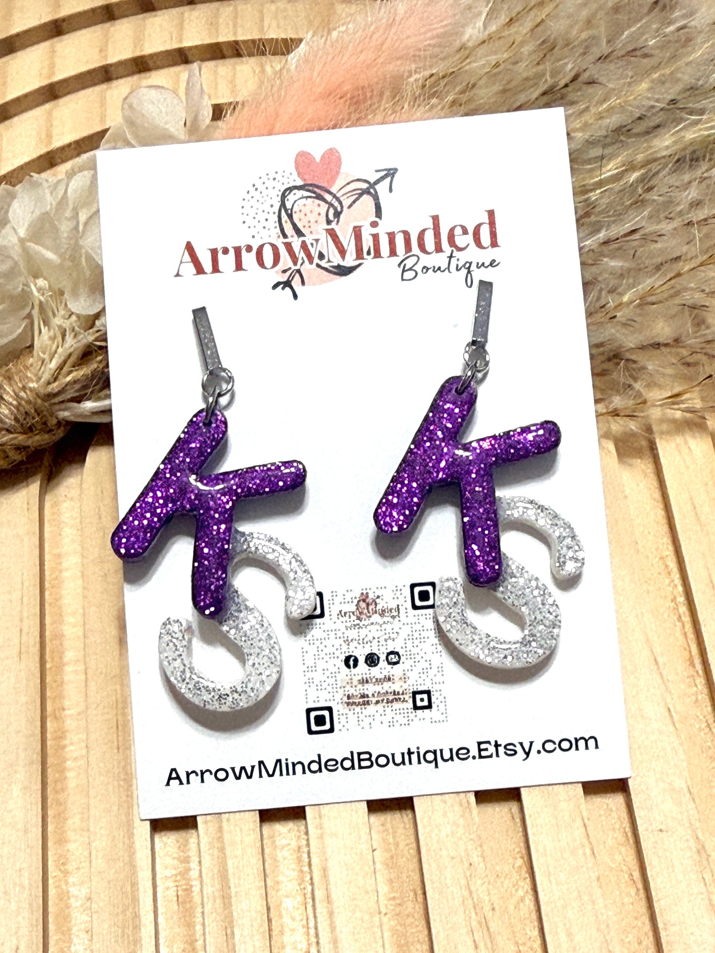 Handmade KS, Kansas State University Earrings, K-State