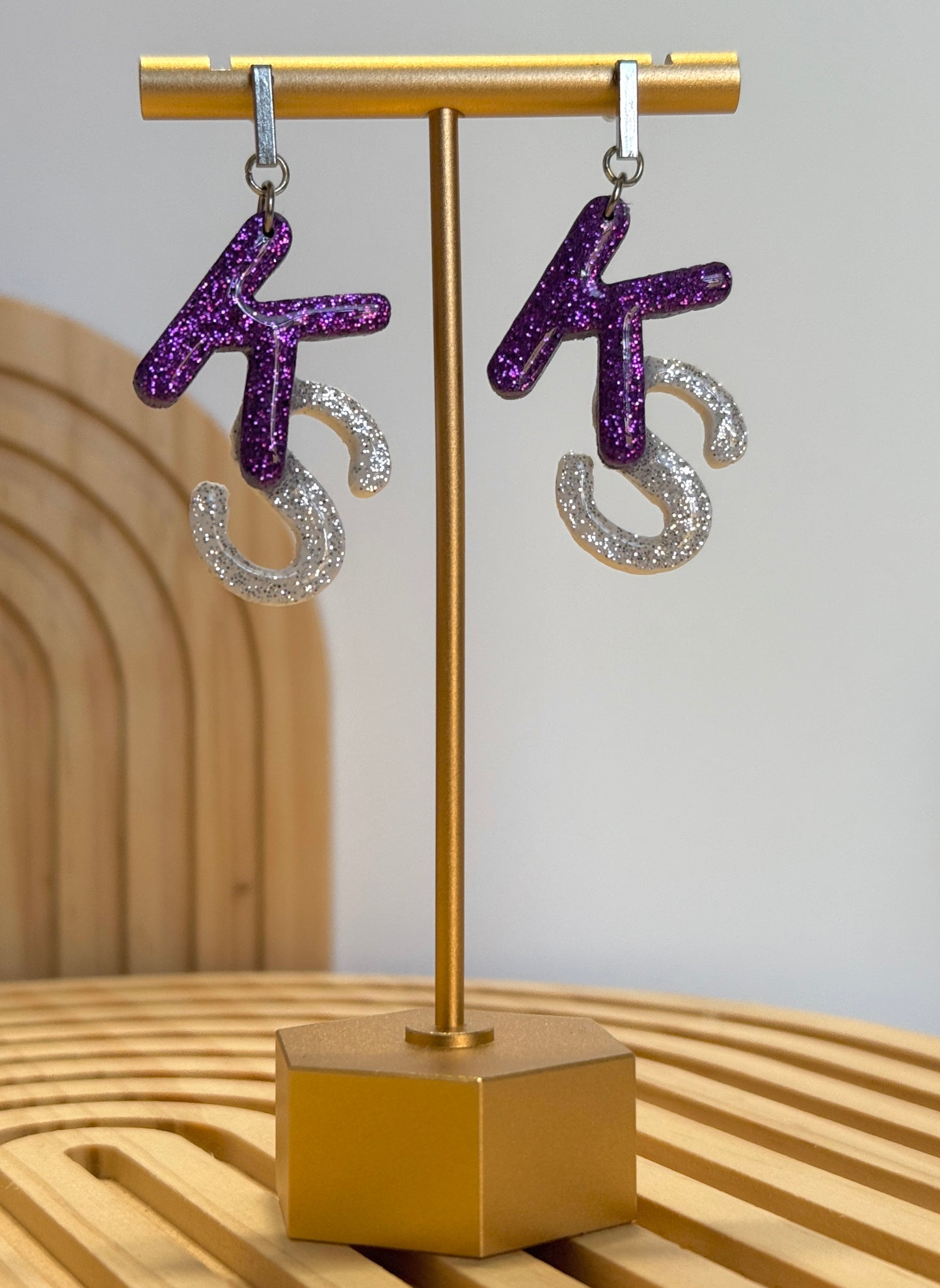 Handmade KS, Kansas State University Earrings, K-State