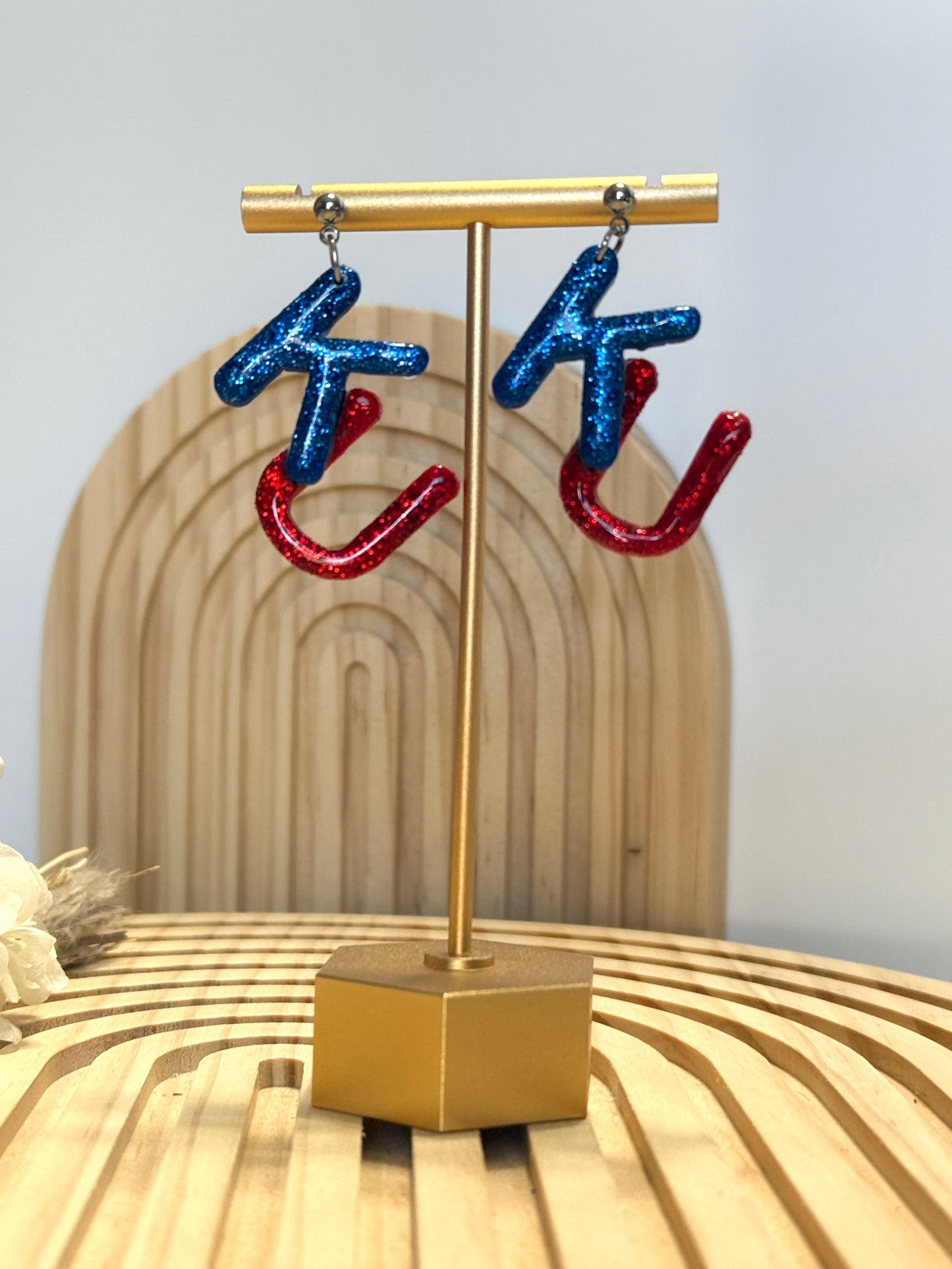 Handmade KU, University of Kansas Earrings