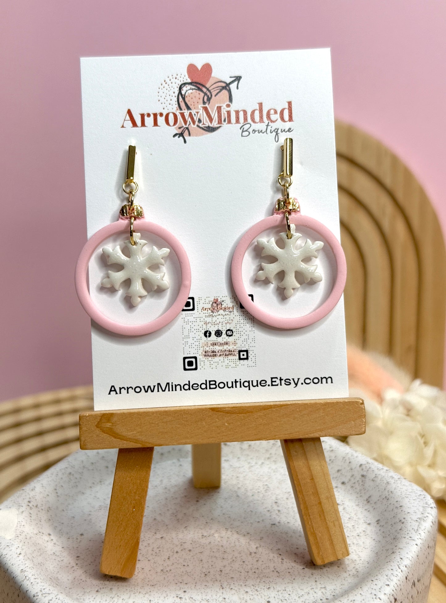 Handmade Christmas Snowflake Ornament Earrings