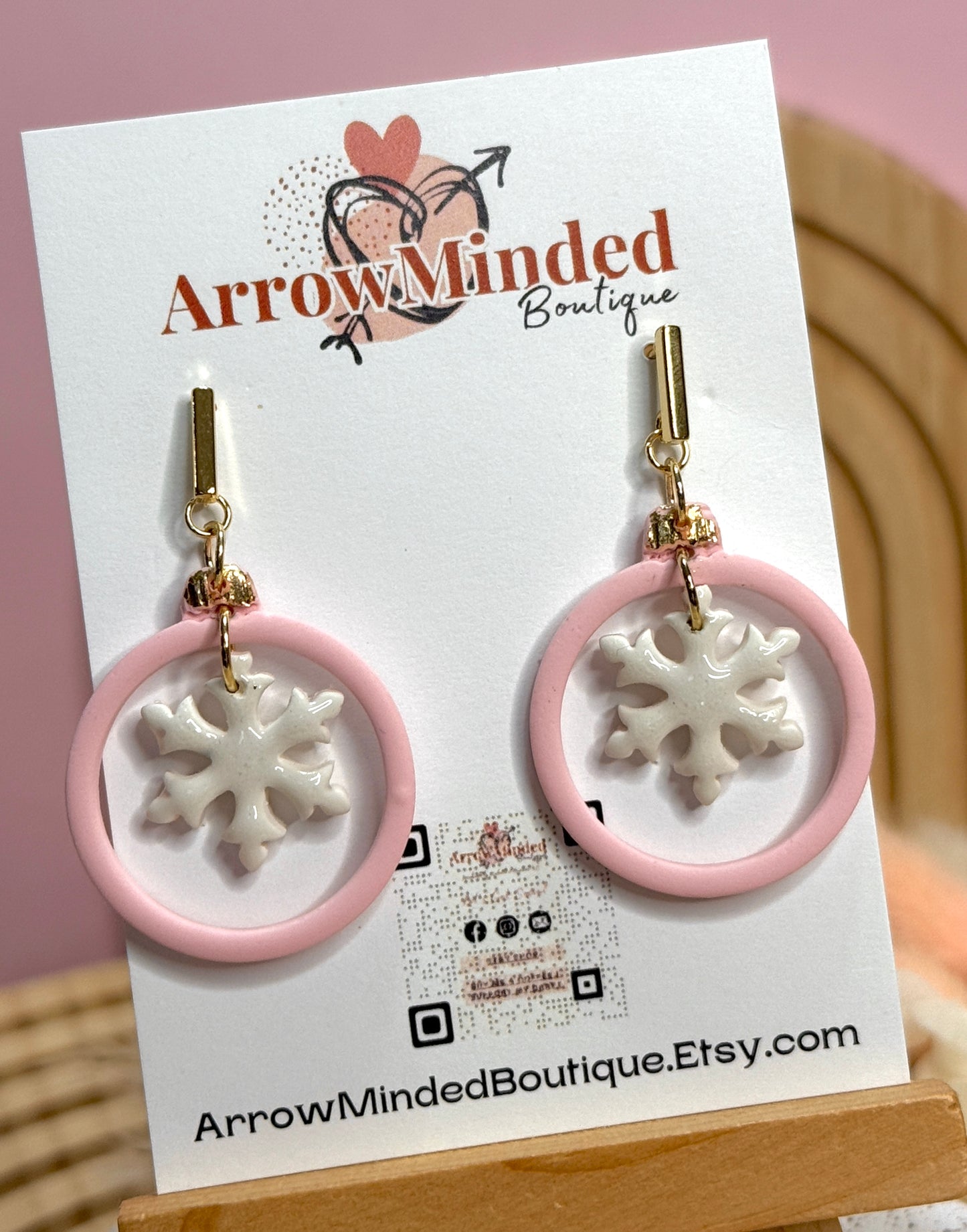 Handmade Christmas Snowflake Ornament Earrings