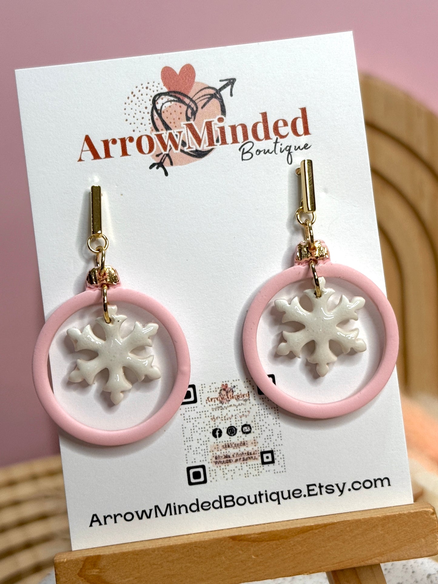 Handmade Christmas Snowflake Ornament Earrings