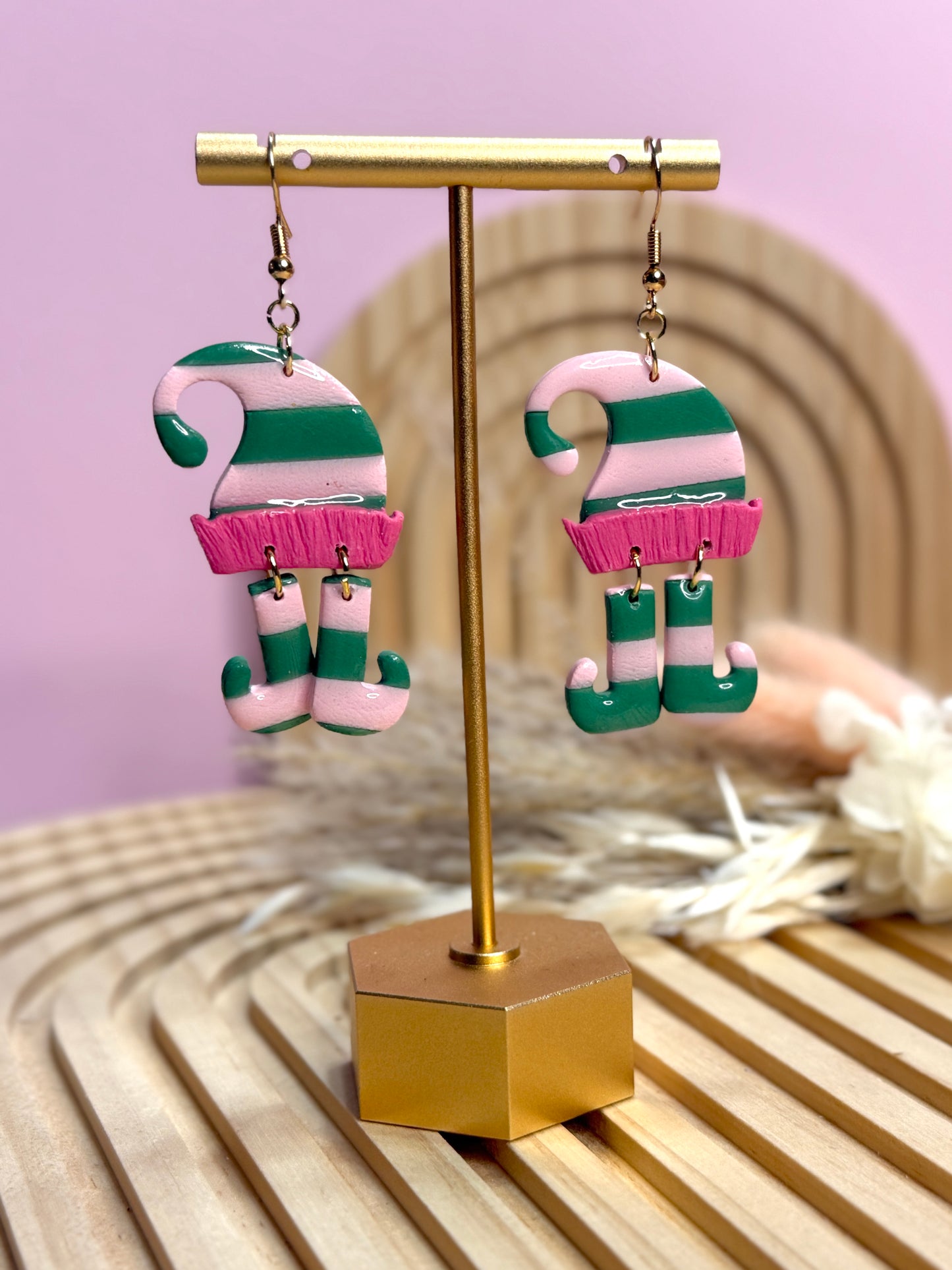 Handmade Festive Elf Earrings