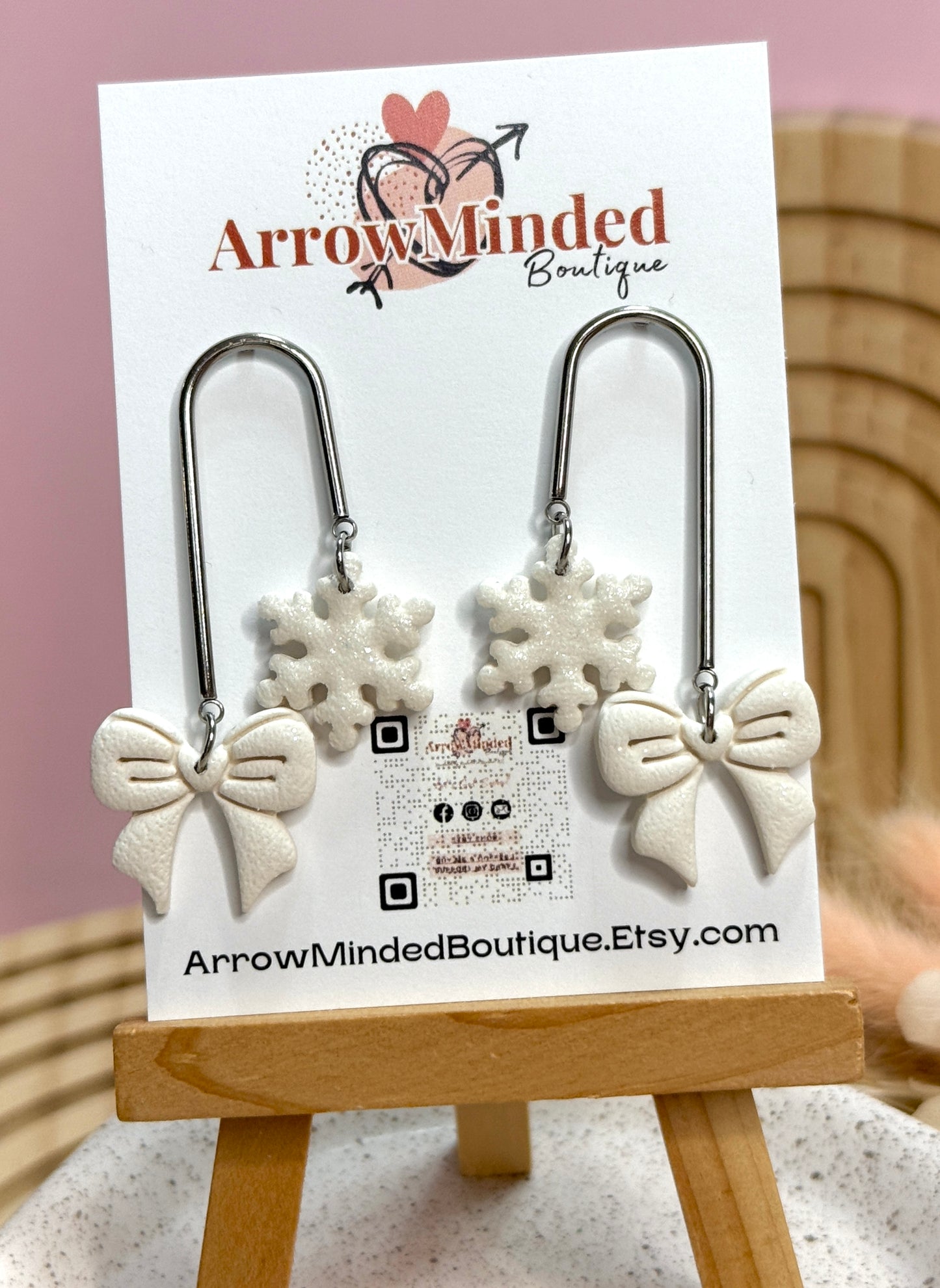 Handmade Festive Christmas Dangle Earrings