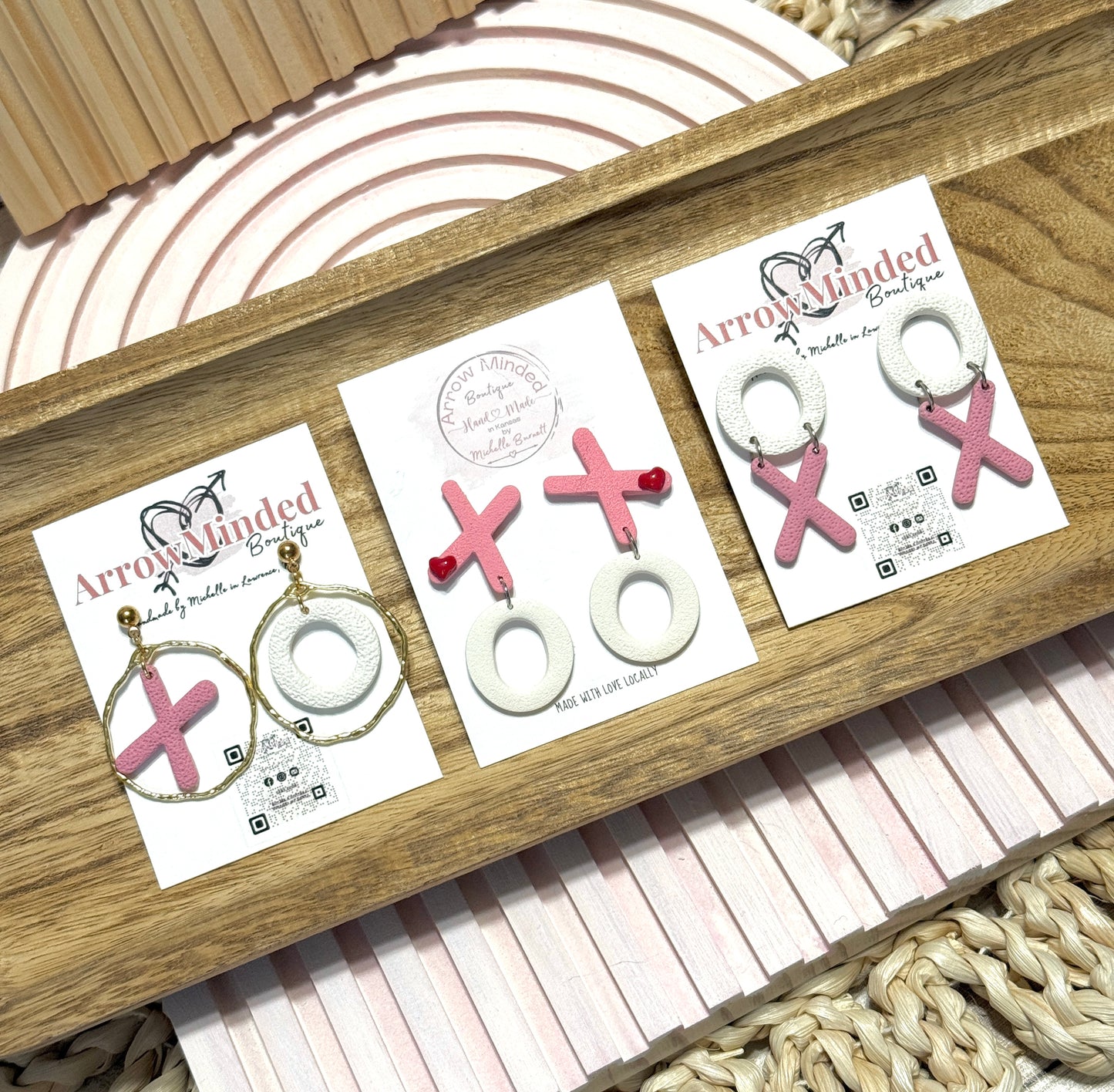 Handmade Love Day X's and O's Dangles