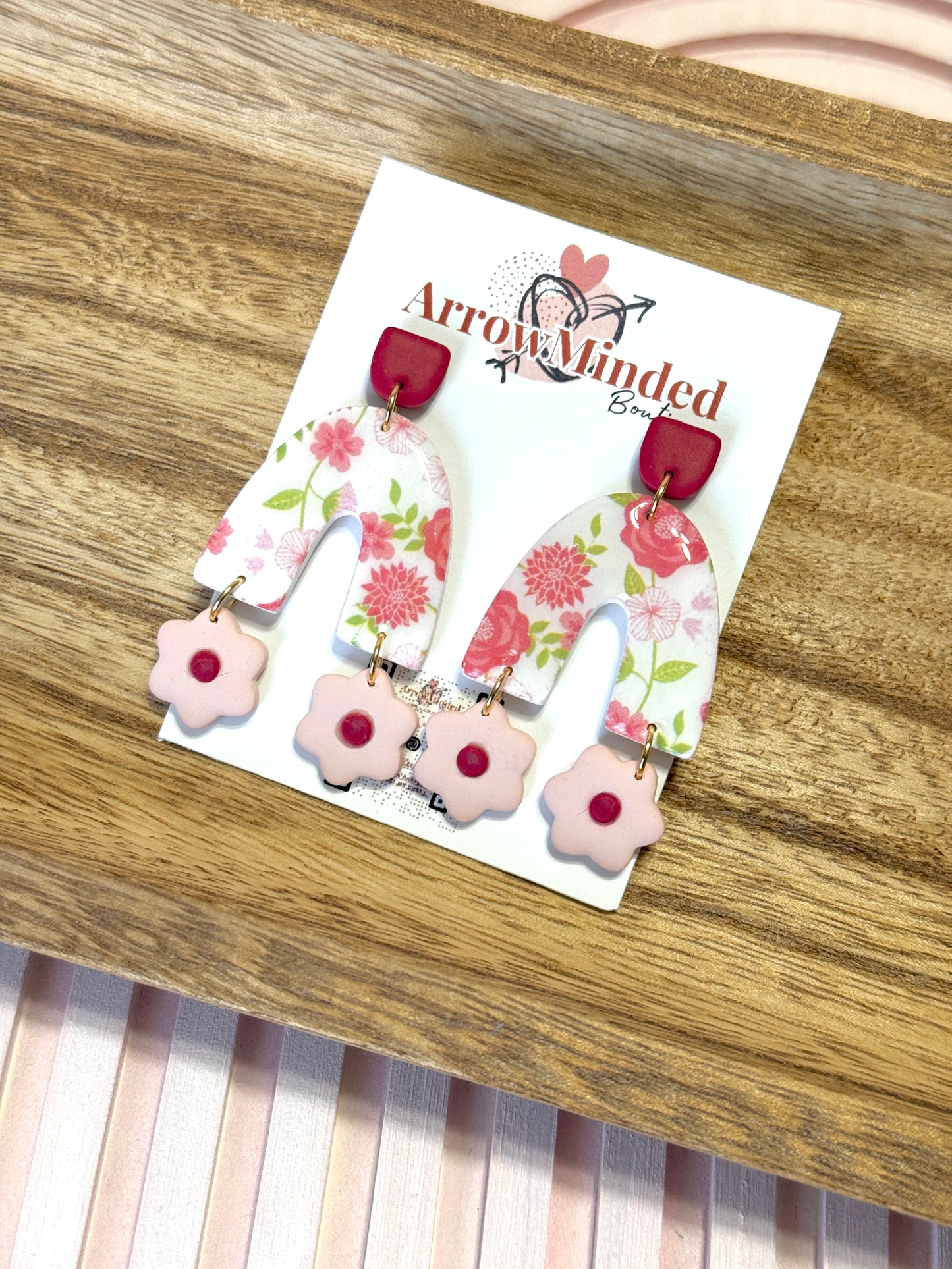 Handmade Sweetheart Arch Floral Dangles