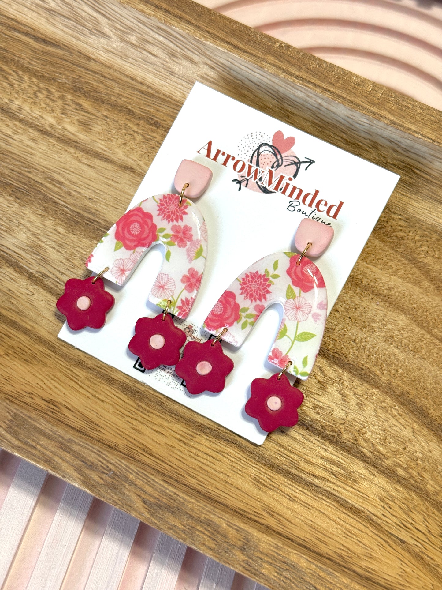 Handmade Sweetheart Arch Floral Dangles