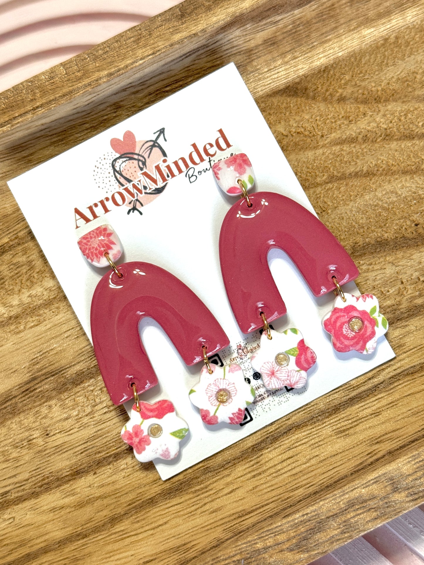 Handmade Sweetheart Arch Floral Dangles