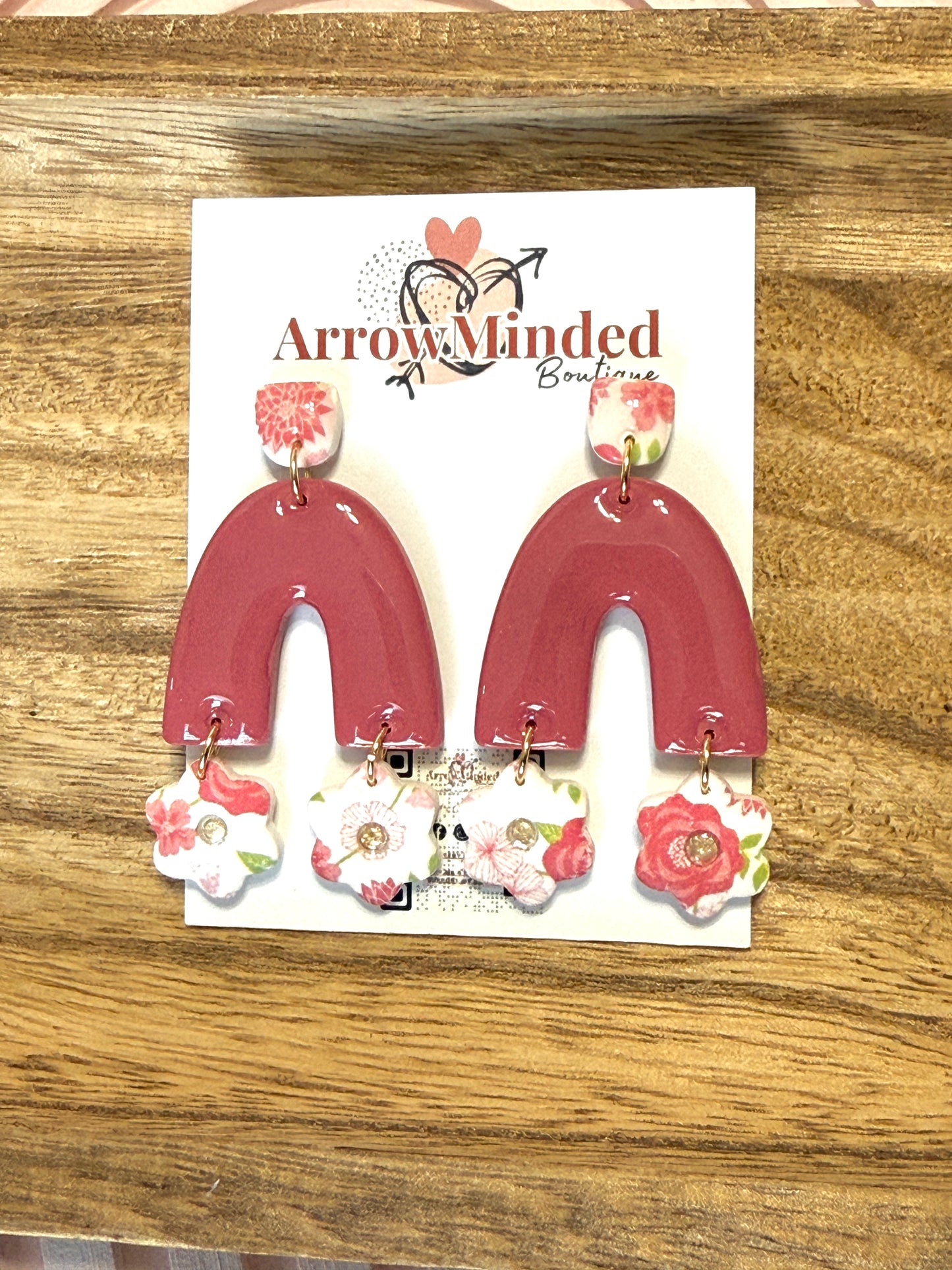 Handmade Sweetheart Arch Floral Dangles