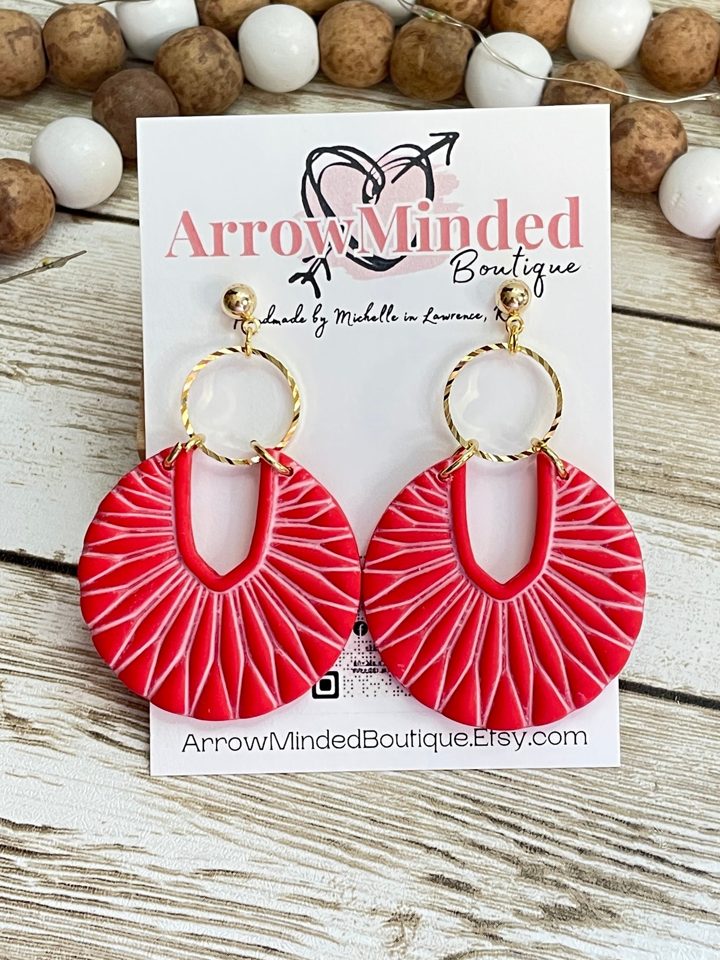 Handmade Boho Pink & Red Earrings