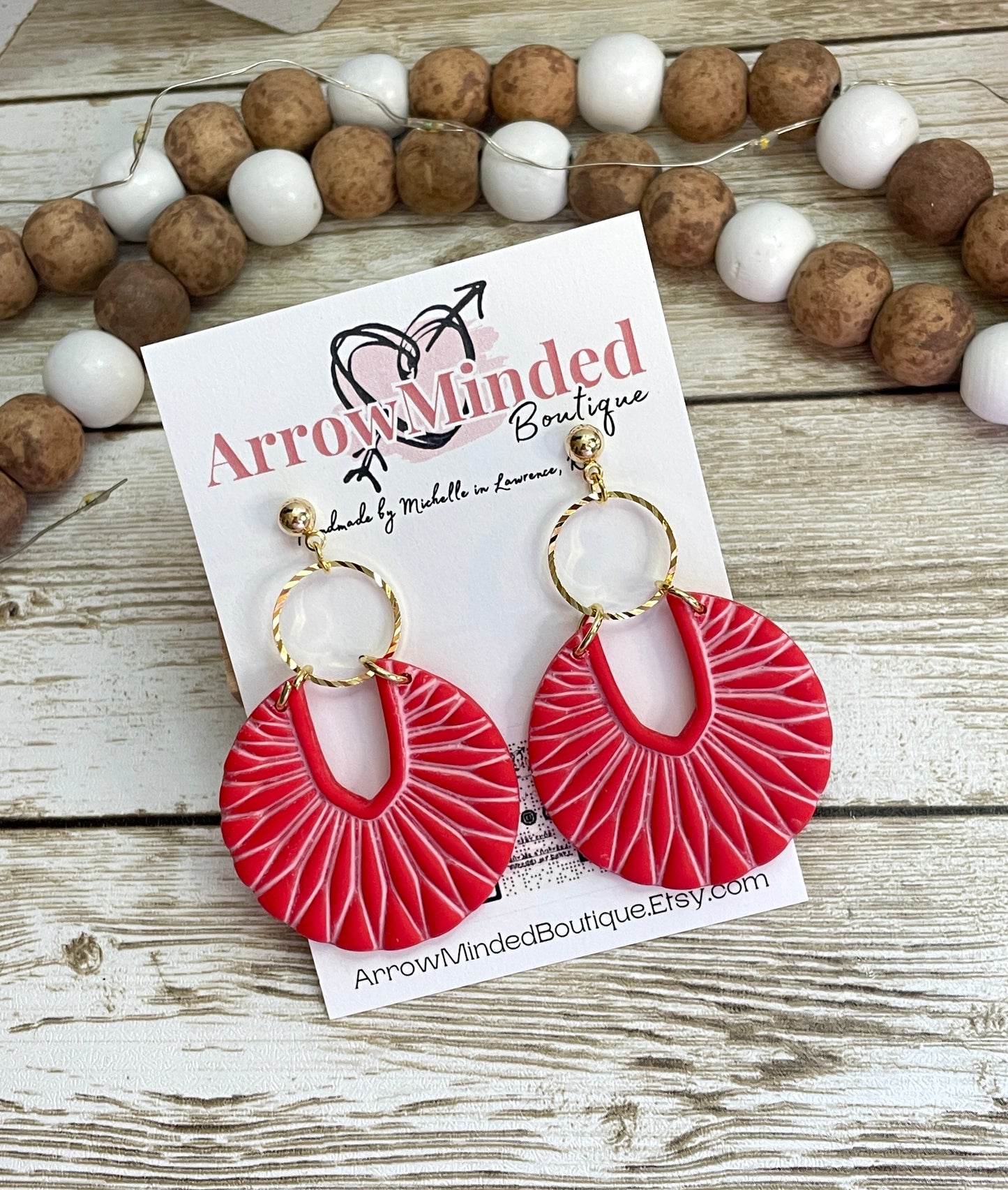 Handmade Boho Pink & Red Earrings