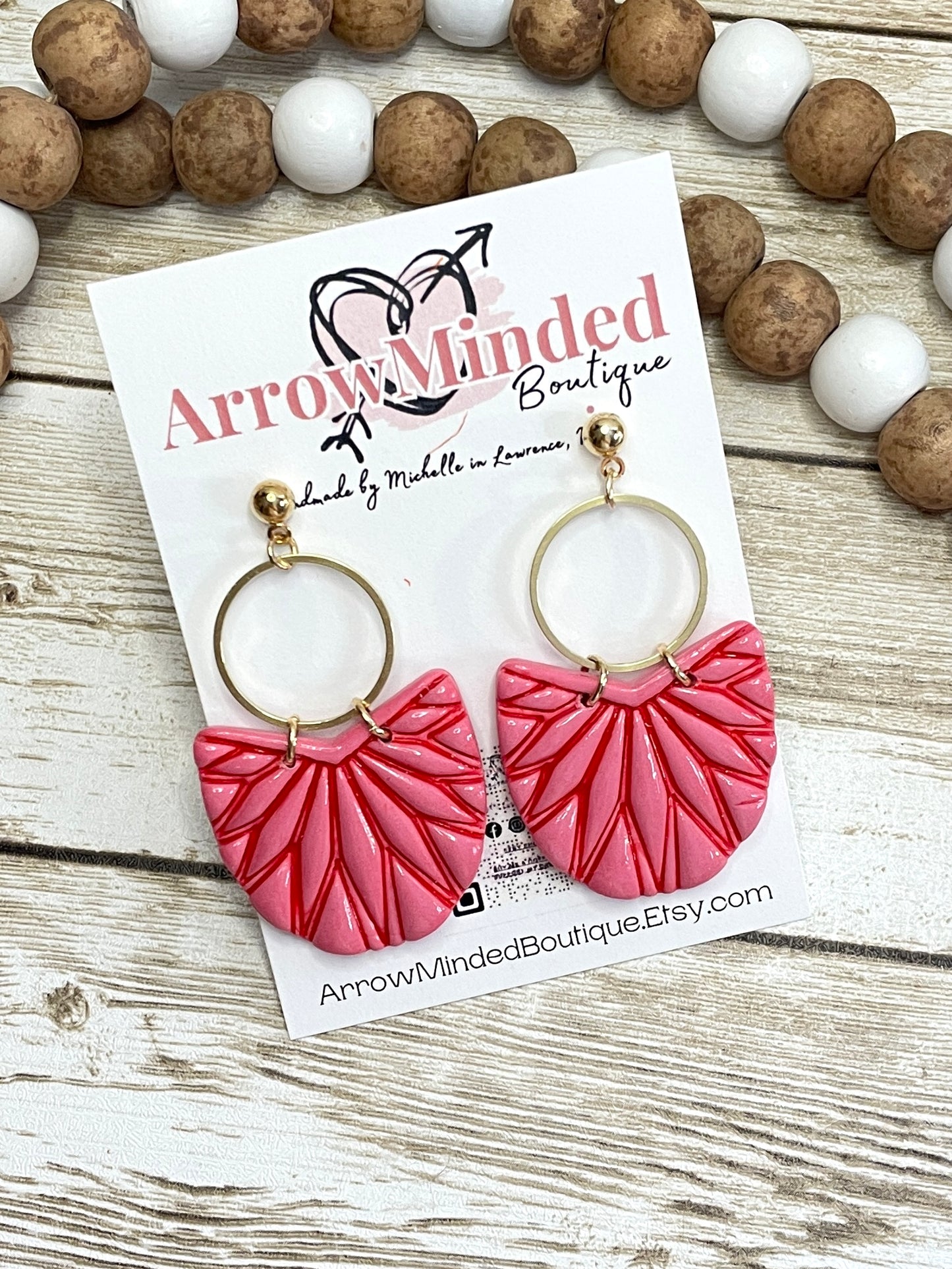 Handmade Boho Pink & Red Earrings