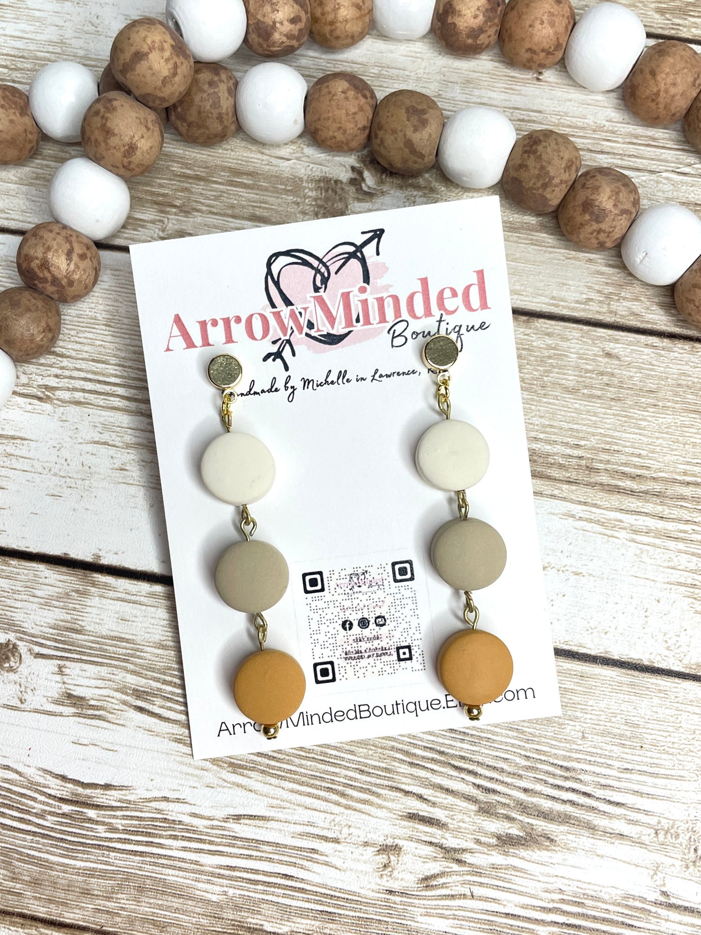 Handmade Pill Drop Dangles, Hypoallergenic Gold Ear Post