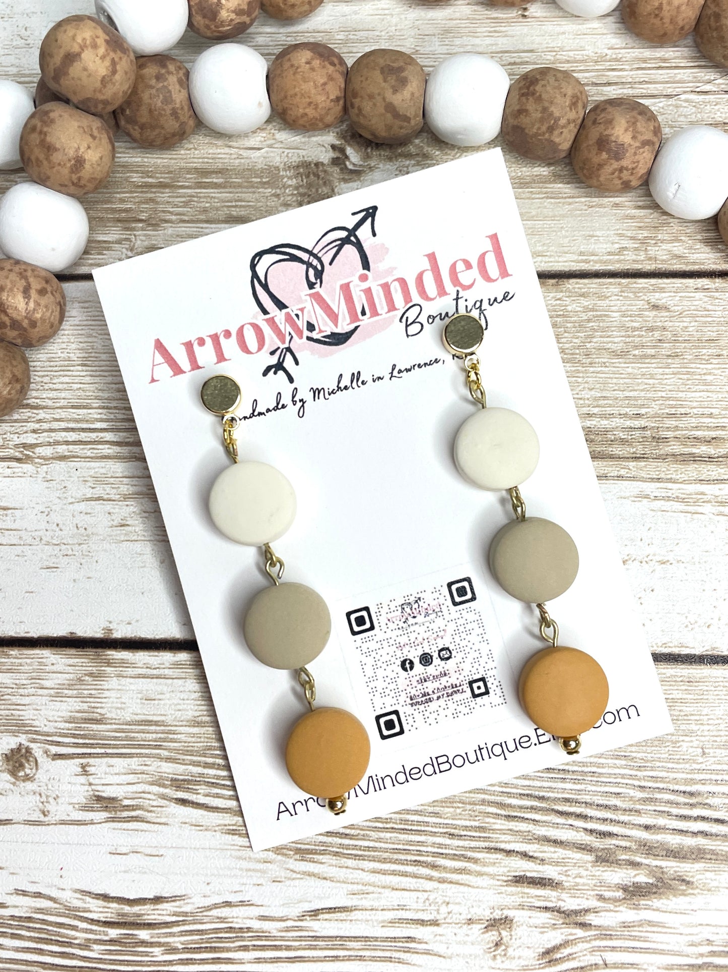 Handmade Pill Drop Dangles, Hypoallergenic Gold Ear Post