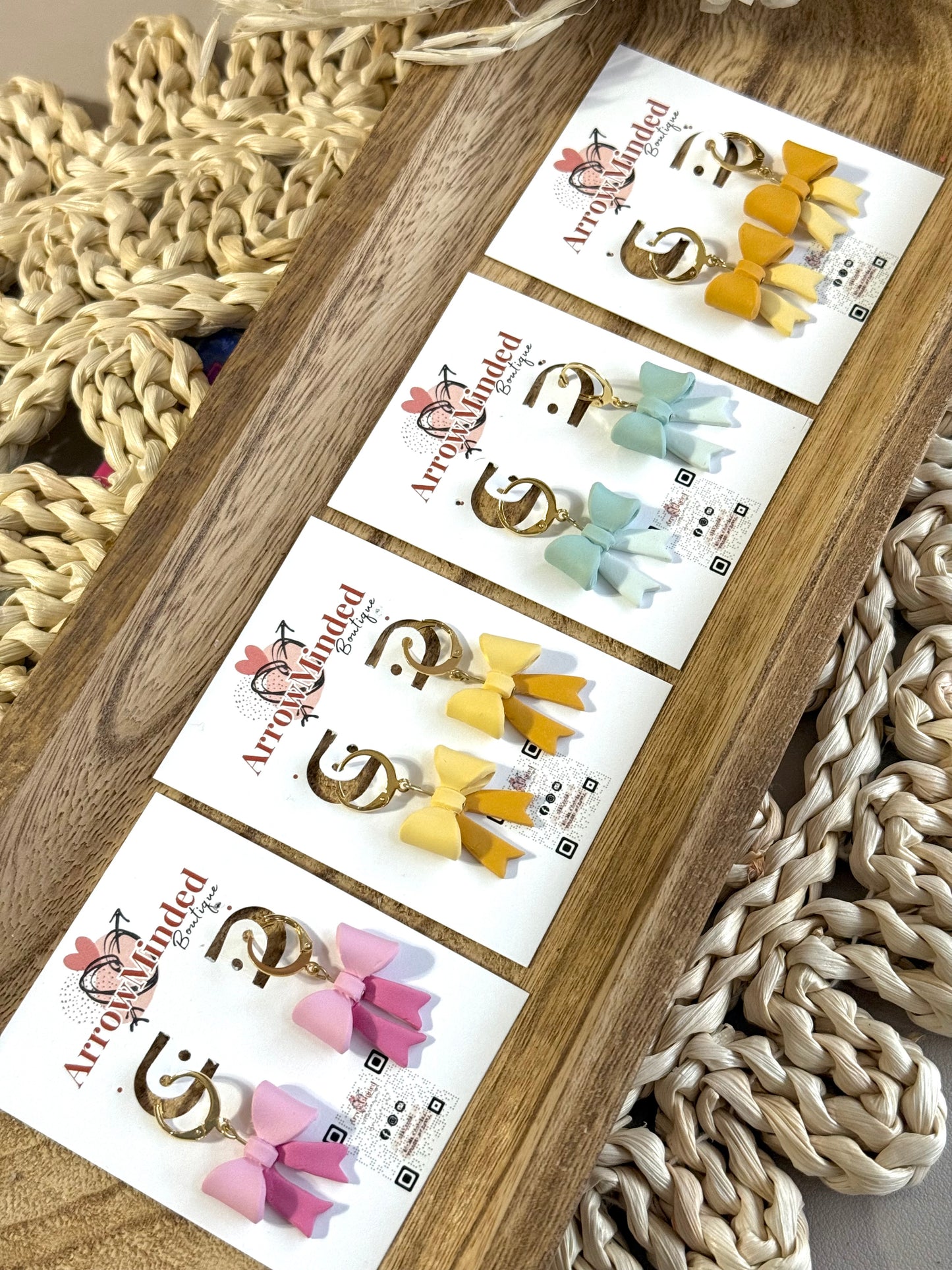 Handmade Spring-Time Bow Earrings