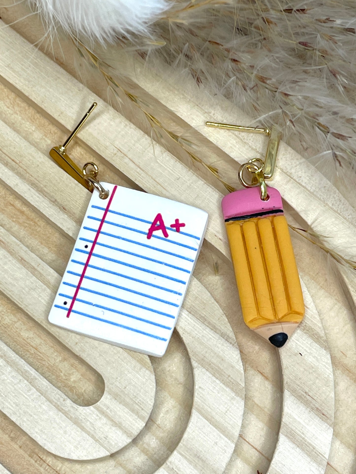 Handmade Pencil and Paper School Inspired Earrings