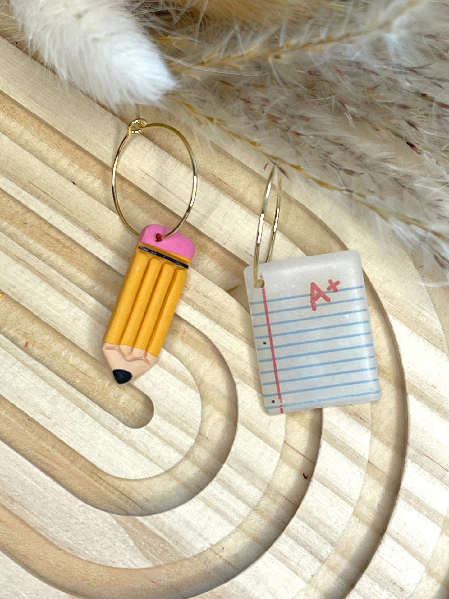 Handmade Pencil and Paper School Inspired Earrings