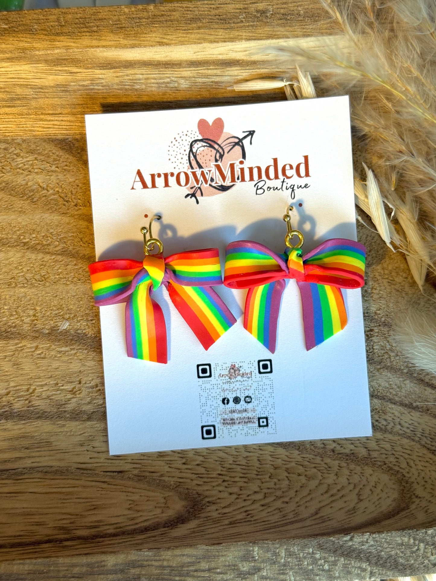 Handmade Perfectly Pride Bow Earrings
