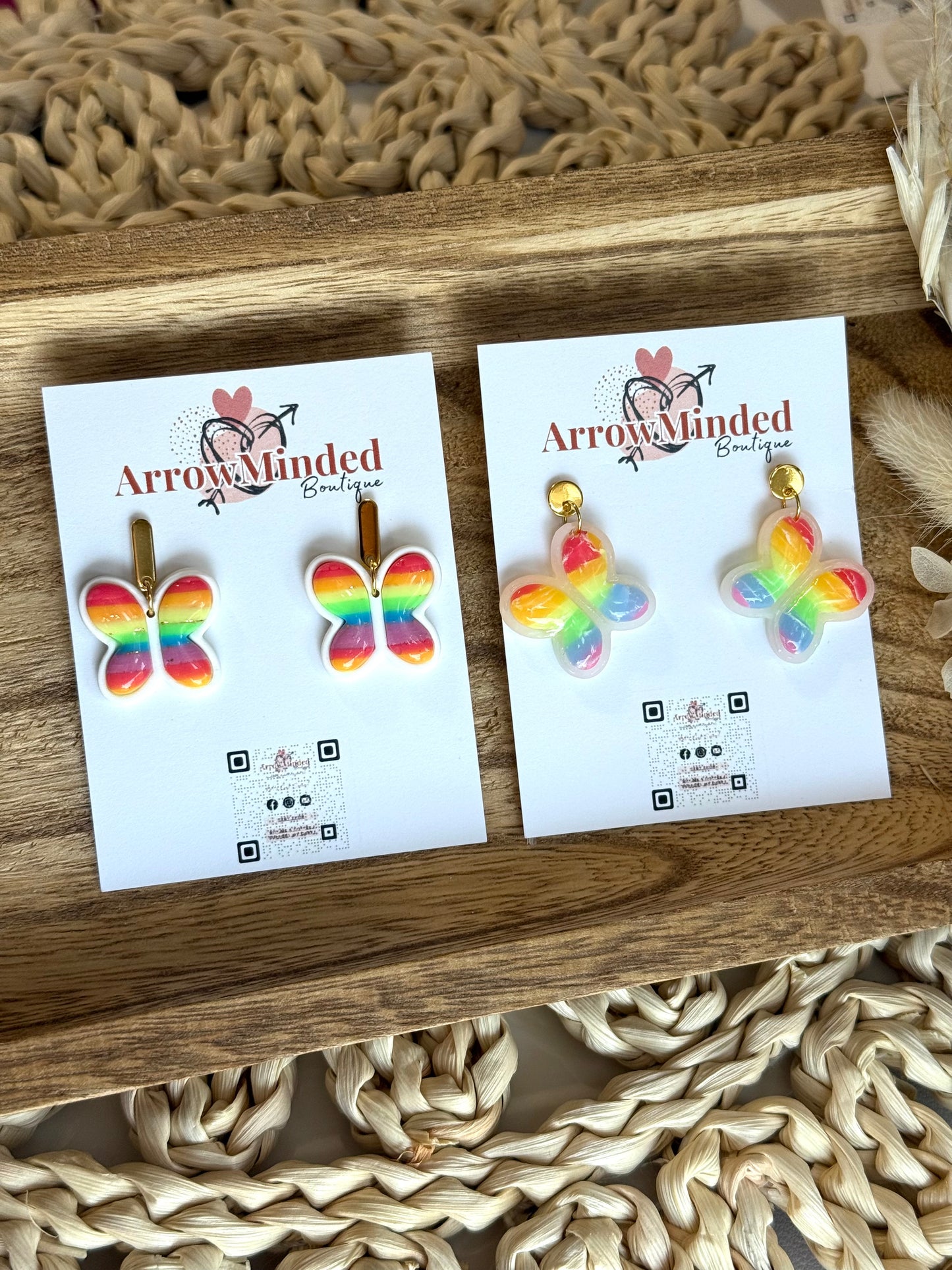 Handmade Flying with Pride Butterfly Earrings