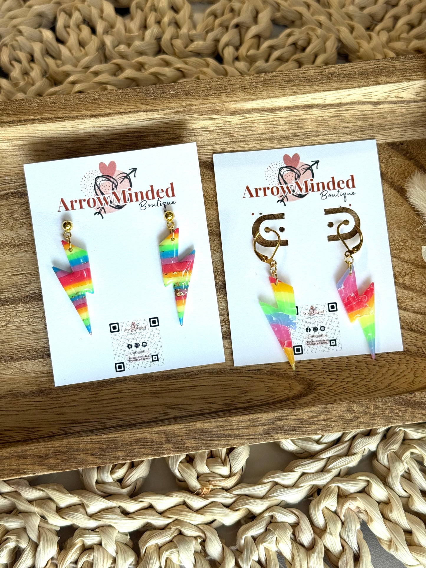 Handmade Electric Pride Earrings