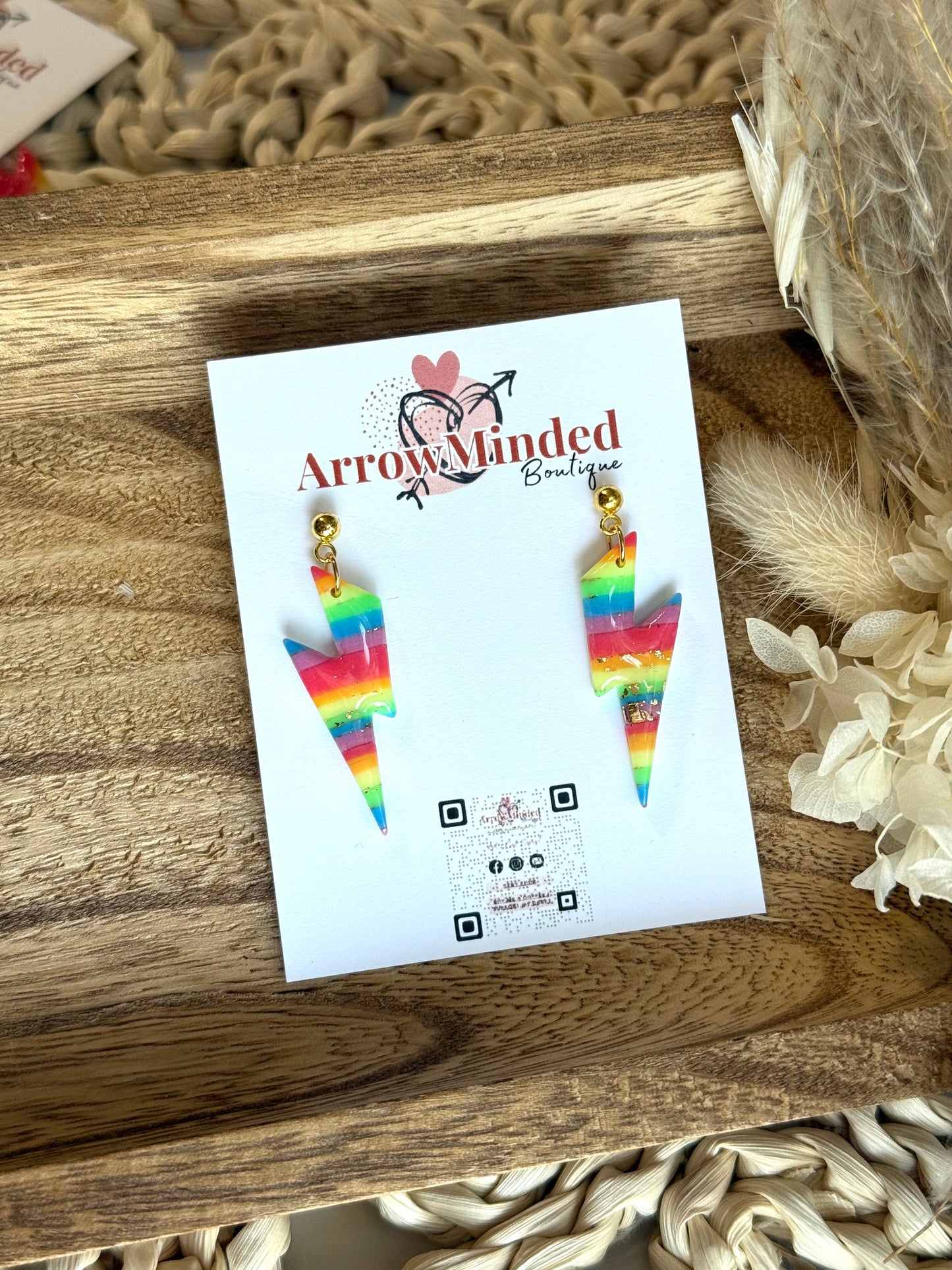 Handmade Electric Pride Earrings