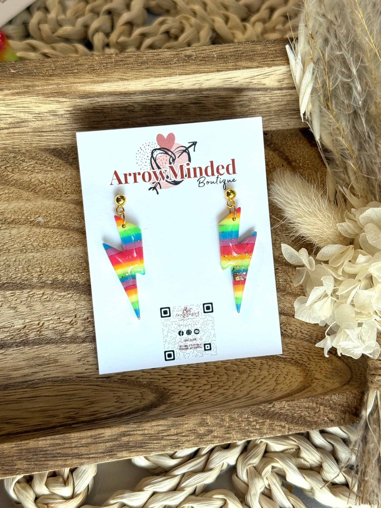 Handmade Electric Pride Earrings