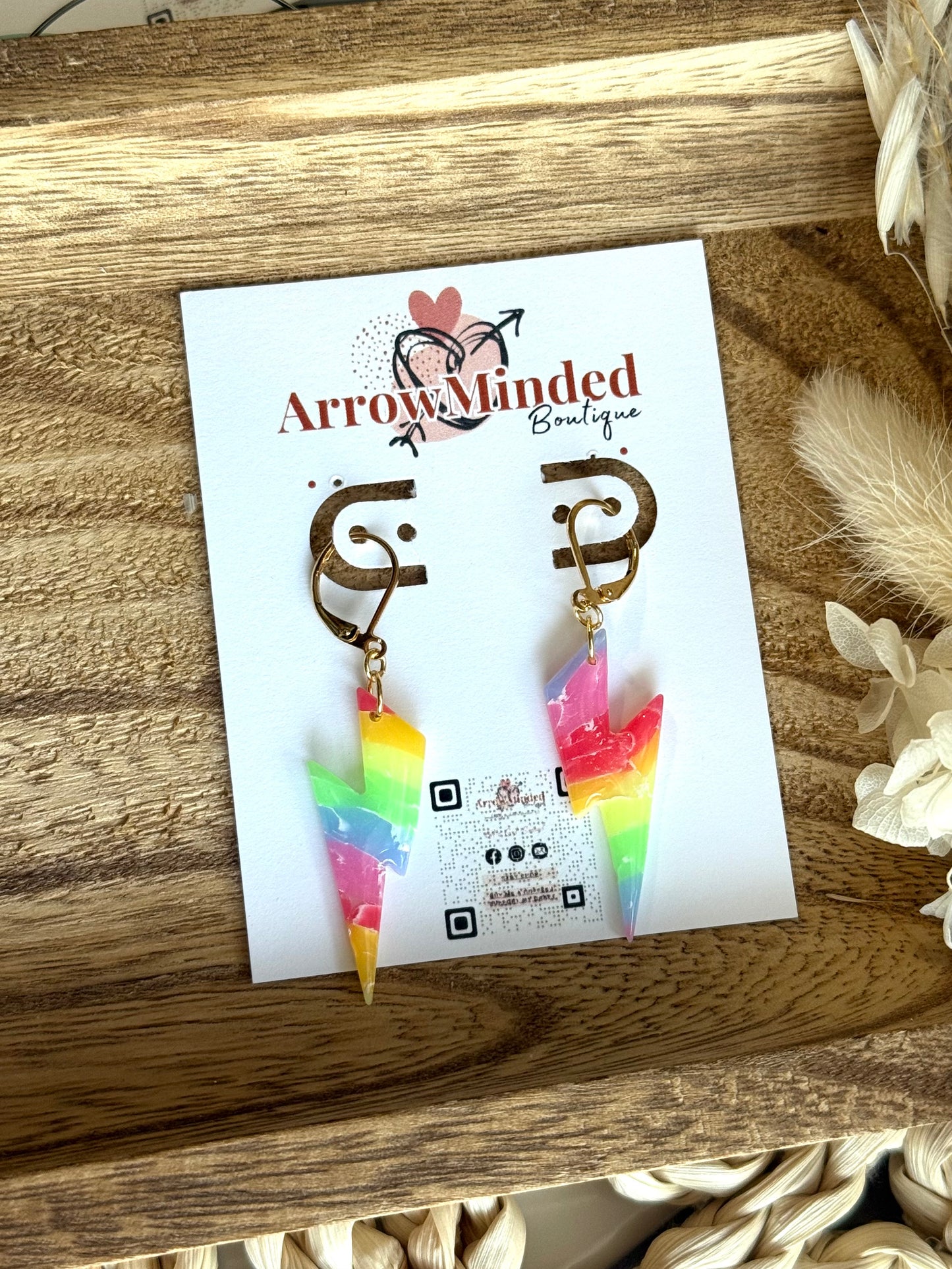 Handmade Electric Pride Earrings