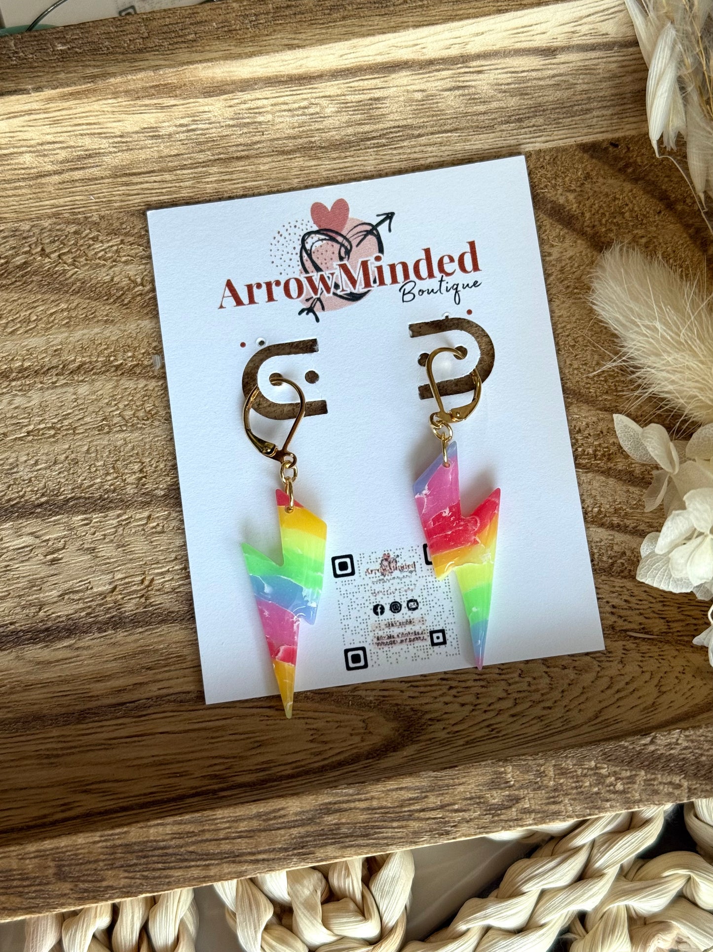 Handmade Electric Pride Earrings