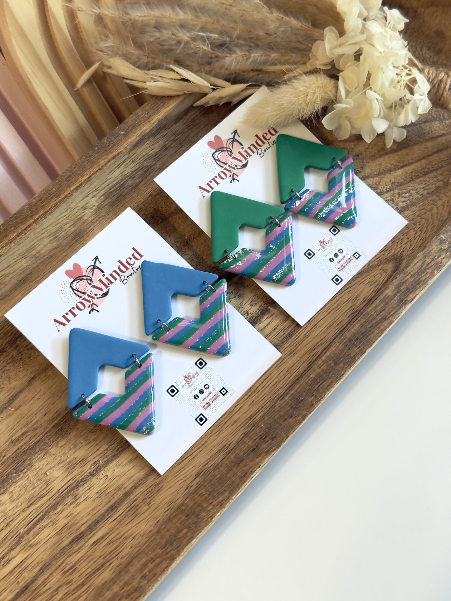 Handmade Silver Meadows Chevron Earrings