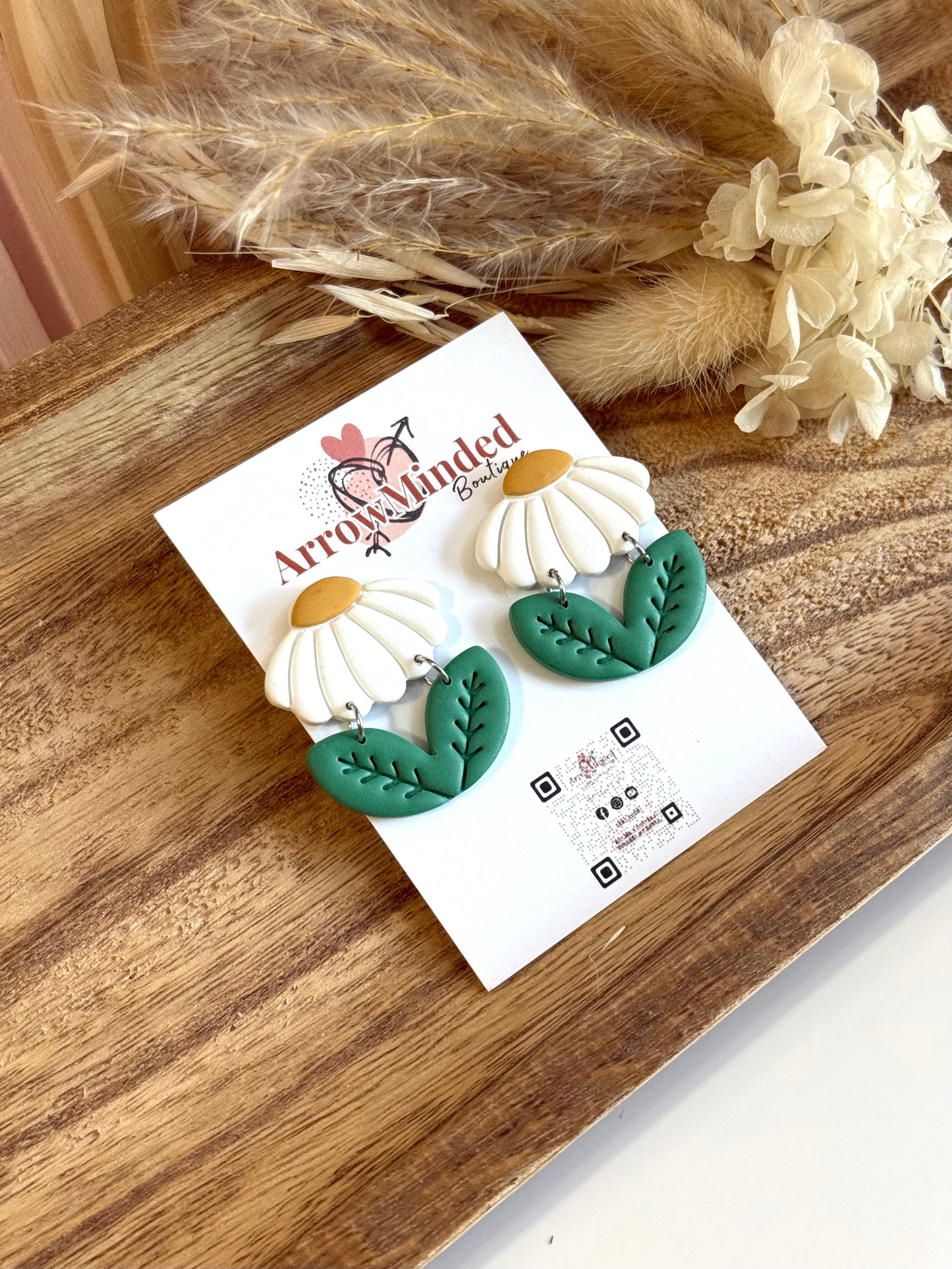 Handmade Silver Meadows Daisy Earrings