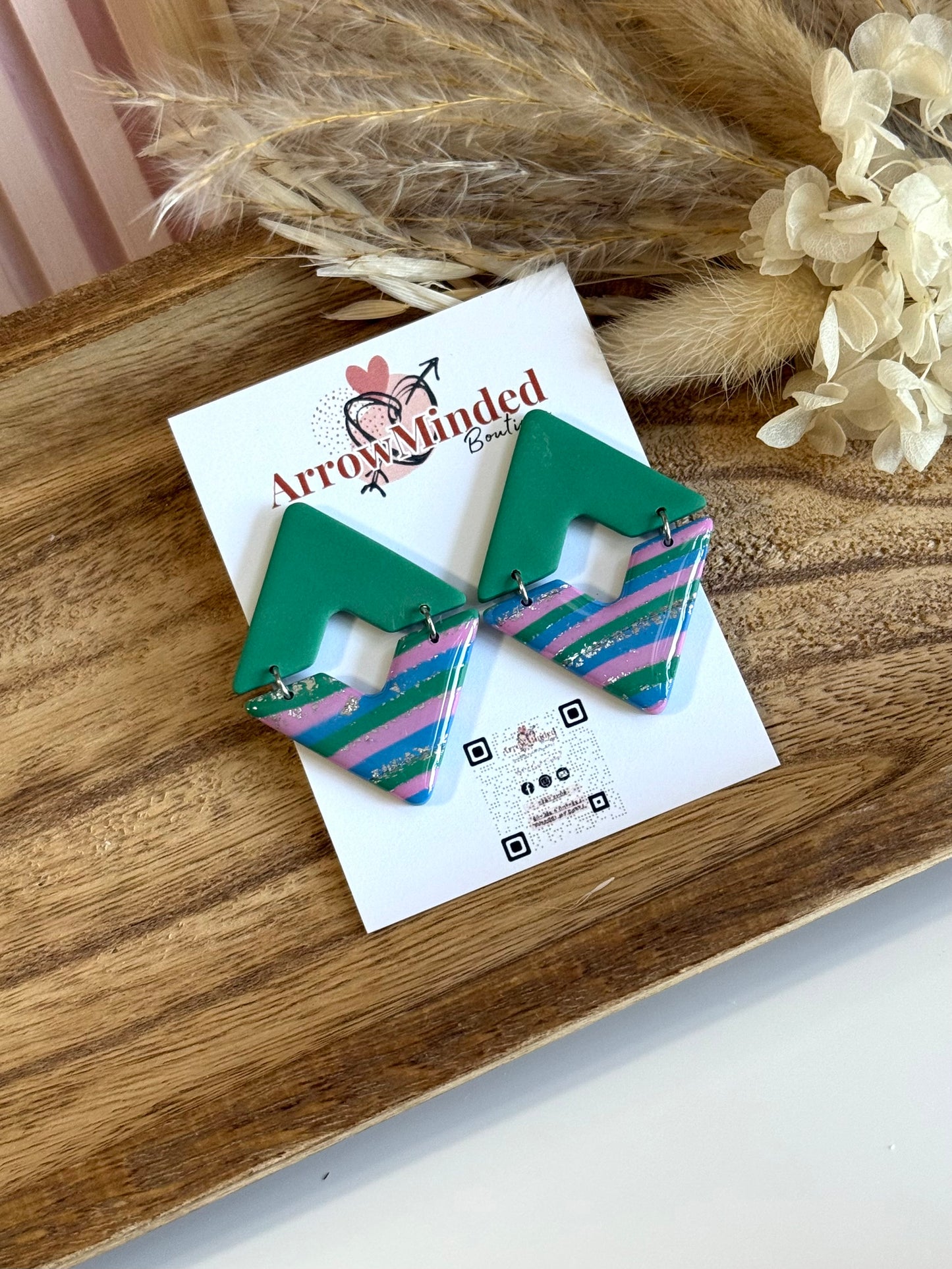 Handmade Silver Meadows Chevron Earrings