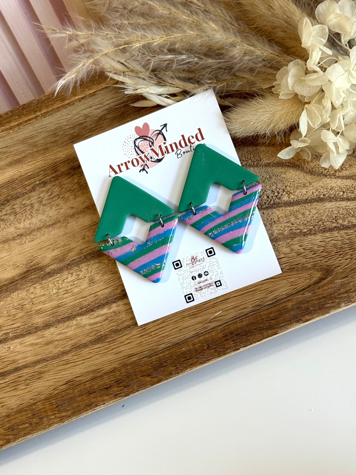 Handmade Silver Meadows Chevron Earrings