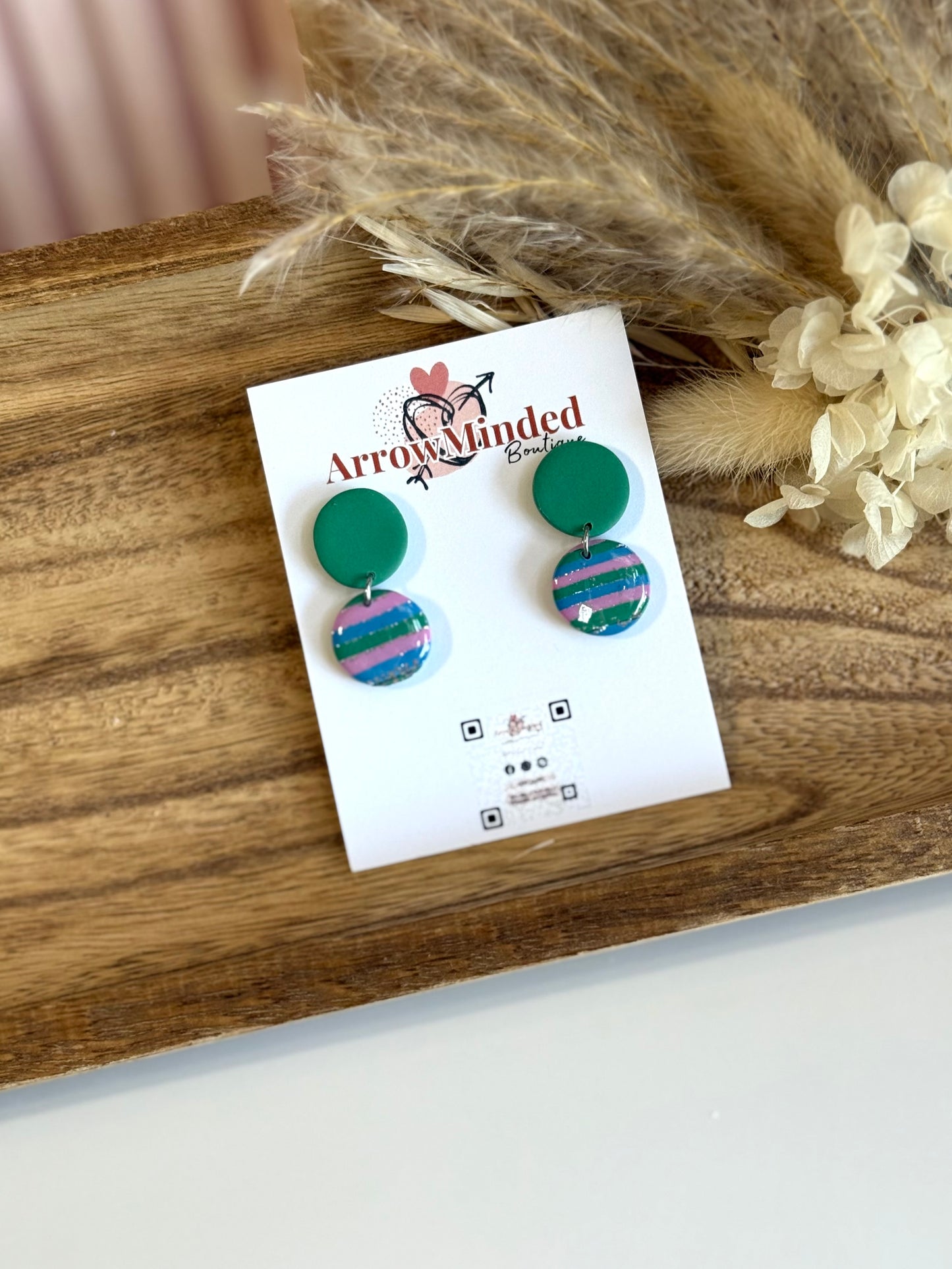 Handmade Silver Meadows Circle Drop Earrings