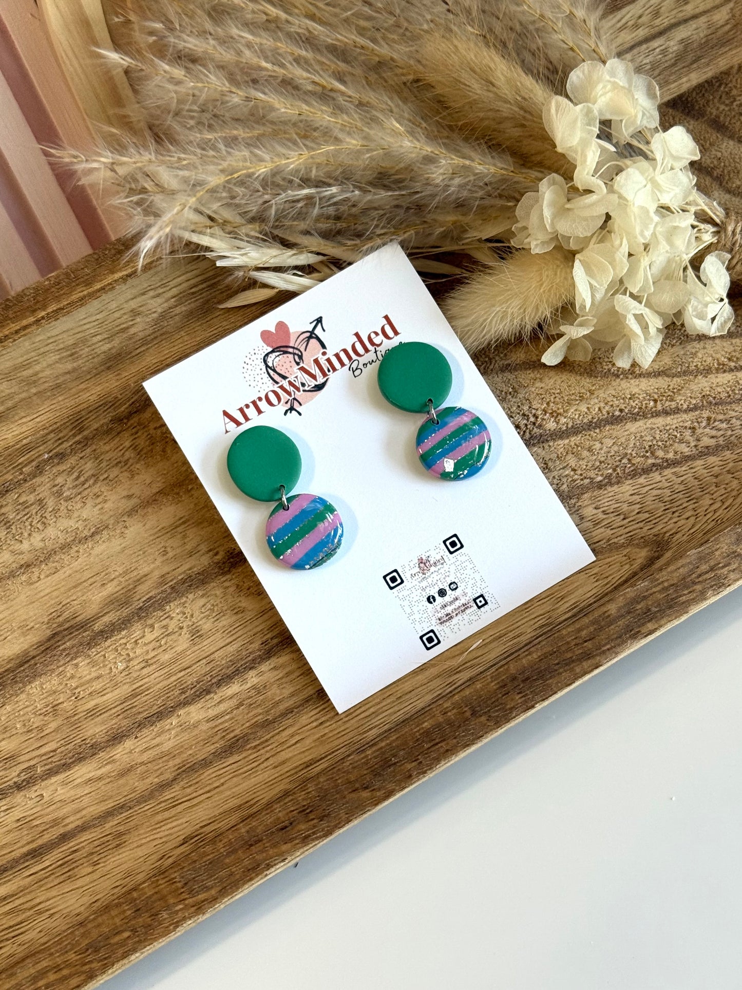 Handmade Silver Meadows Circle Drop Earrings