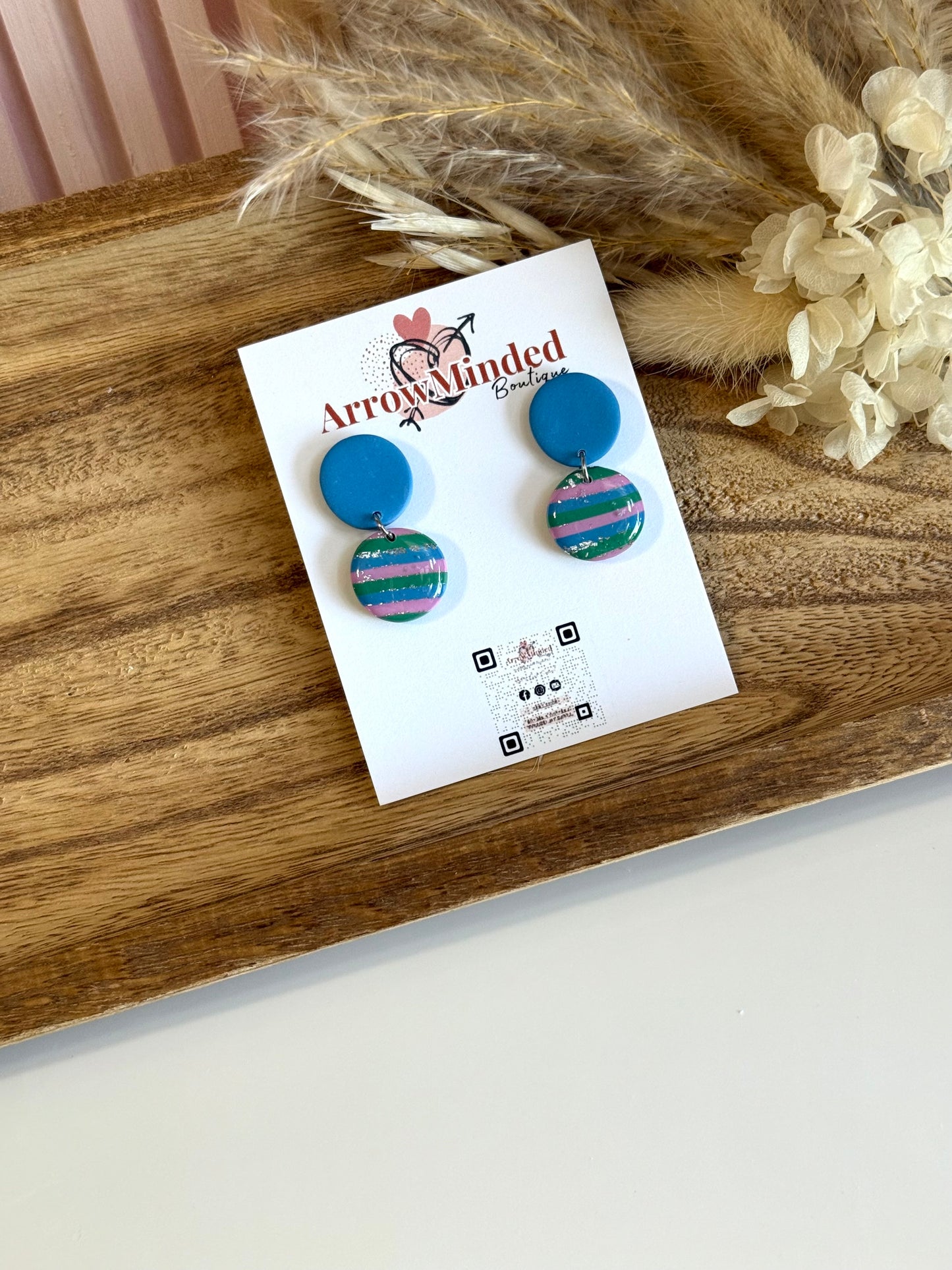 Handmade Silver Meadows Circle Drop Earrings