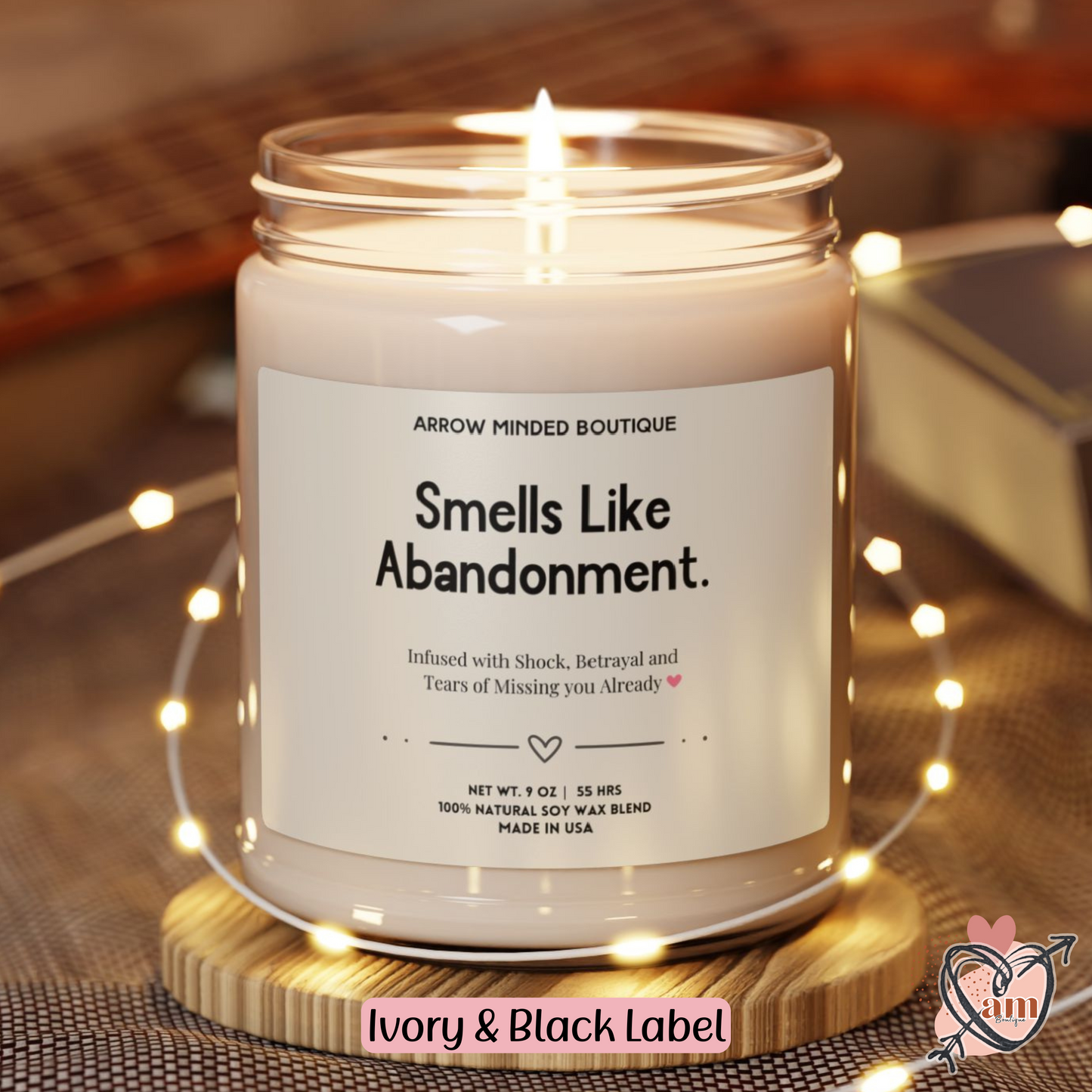 Candle "Smells Like Abandonment" Funny Label