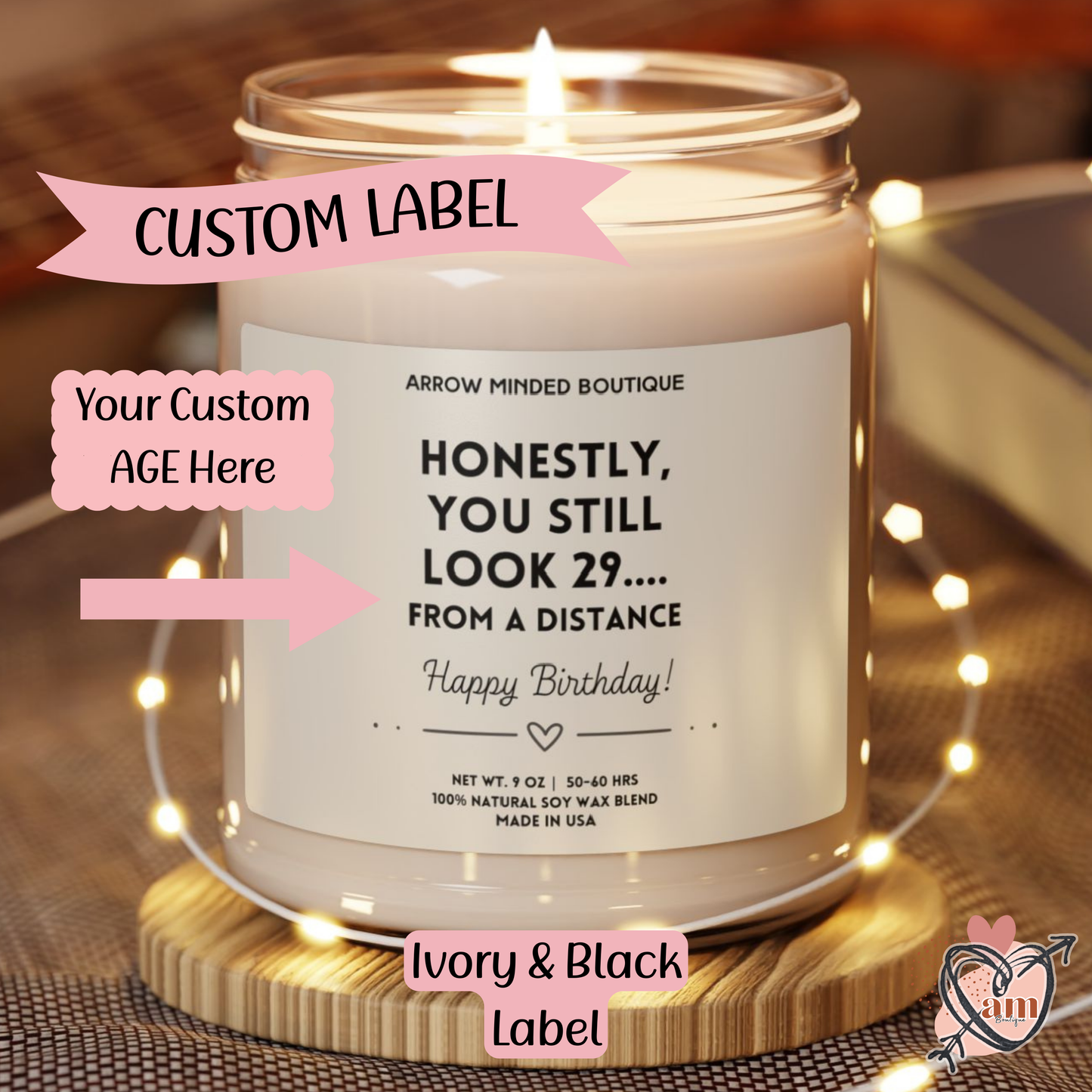 Custom Funny Birthday Candle "From a Distance"