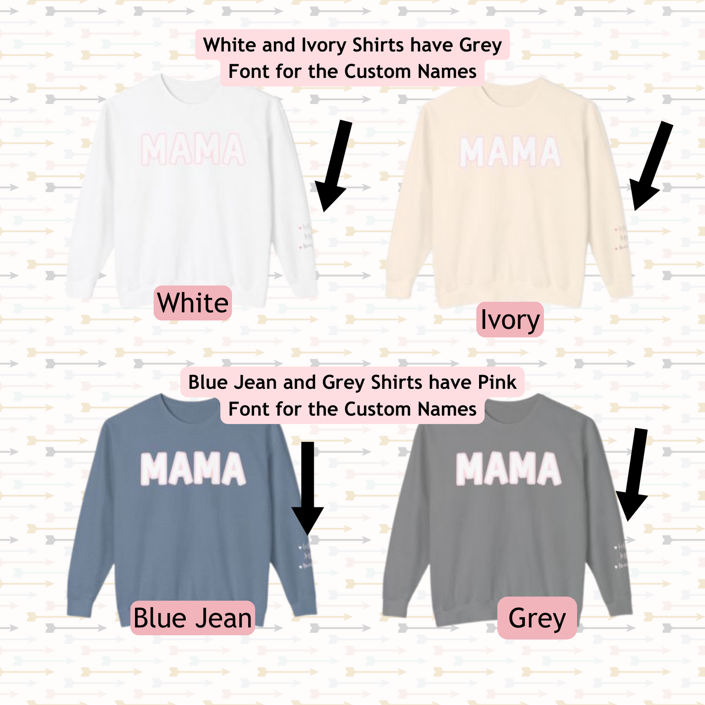 Custom Sleeve Mama Sweatshirt