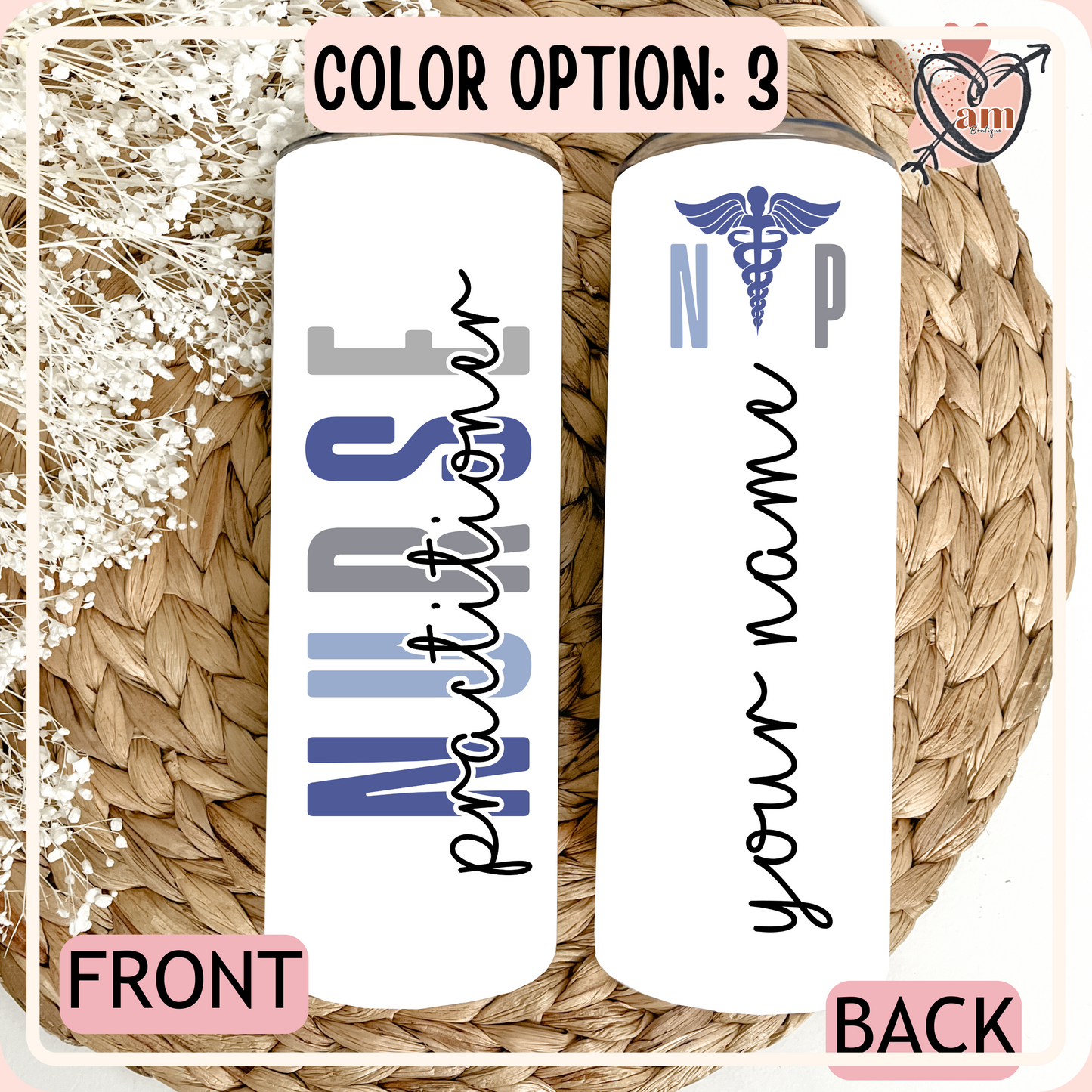 Custom Nurse Practitioner Personalized Drink Tumbler
